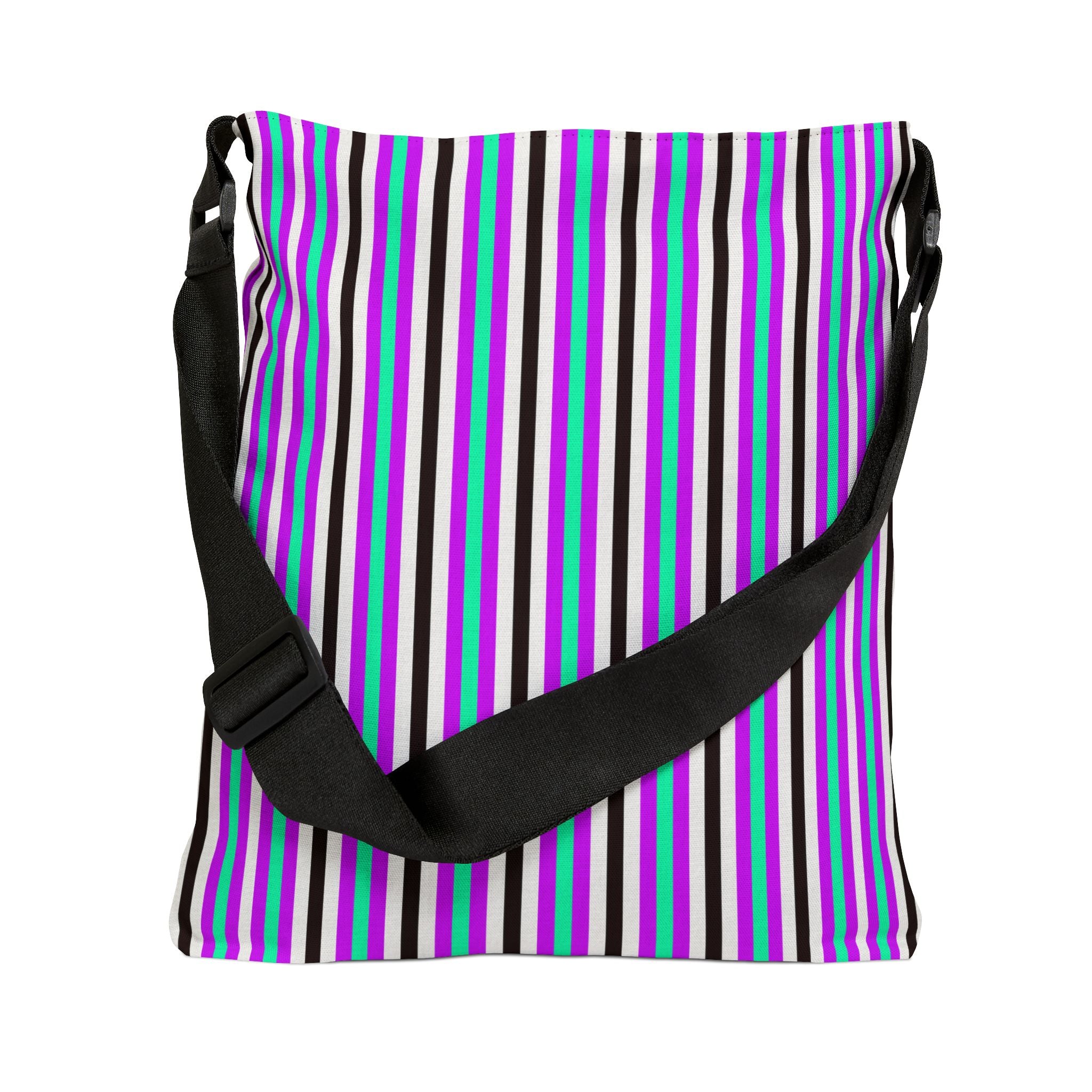 Vibrant Striped Adjustable Tote Bag for Everyday Use, Eco-Friendly Tote, Stylish Shopping Bag, Beach Bag, Gift for Her