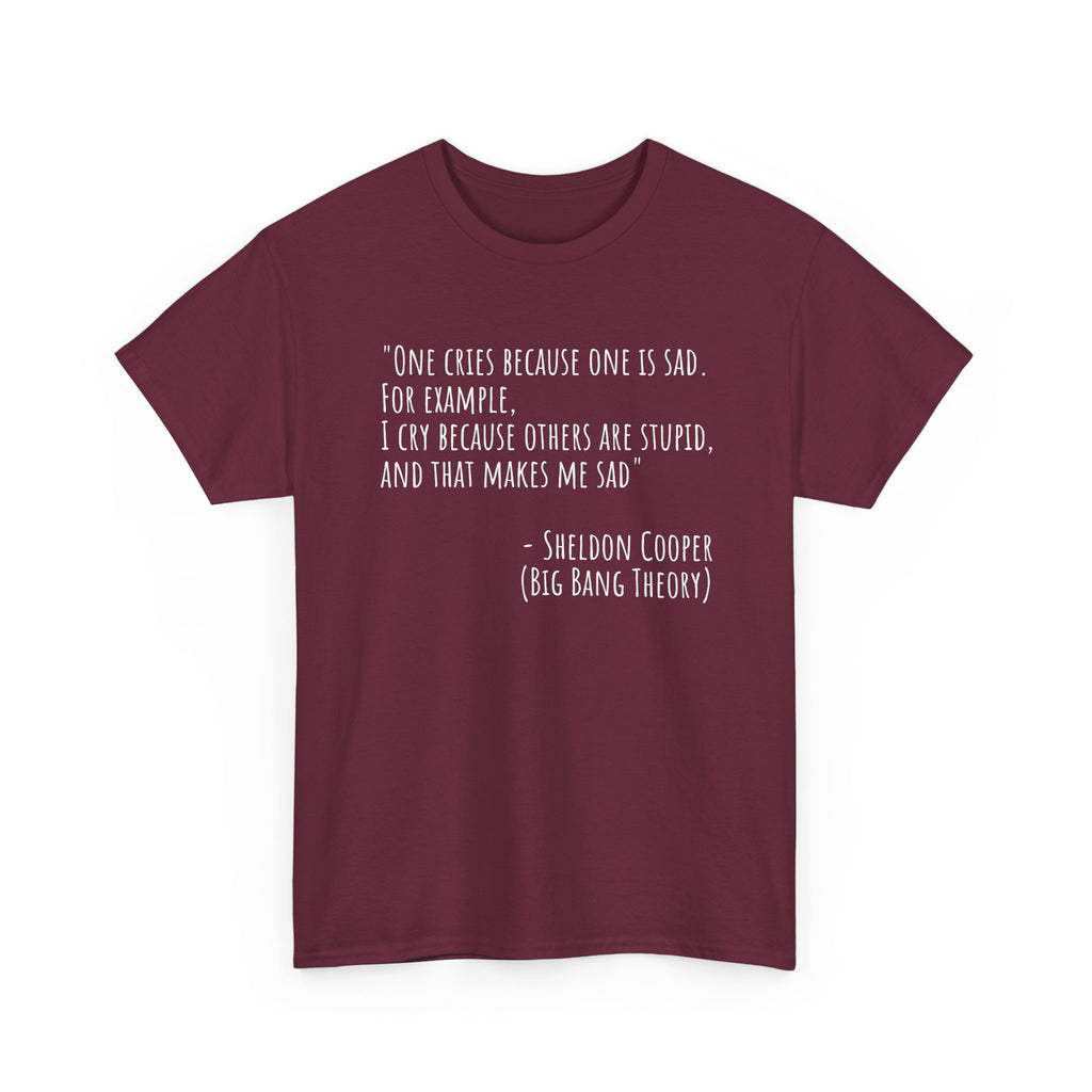 Funny Quote Unisex Tee, Big Bang Theory Shirt, Cotton Graphic Tee, Gift for TV Show Fans, Casual Wear, Humor Apparel