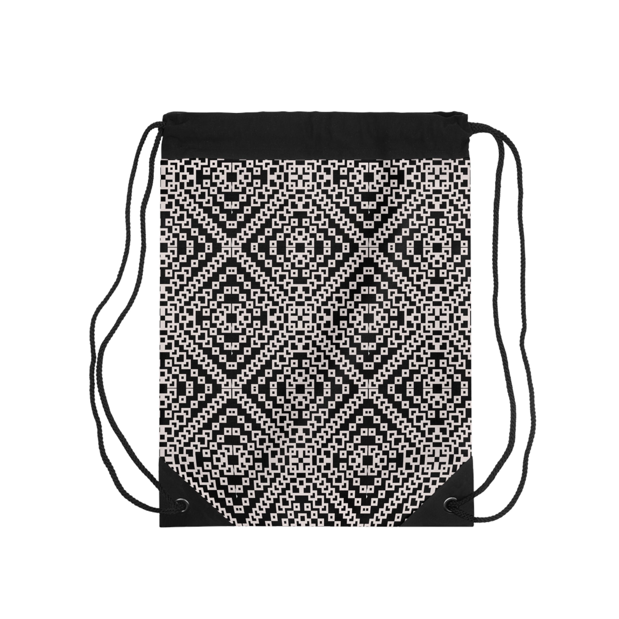 Chic Geometric Drawstring Bag, Stylish Gym Sack, Modern Tote, Ethnic Pattern Backpack, Trendy Travel Storage