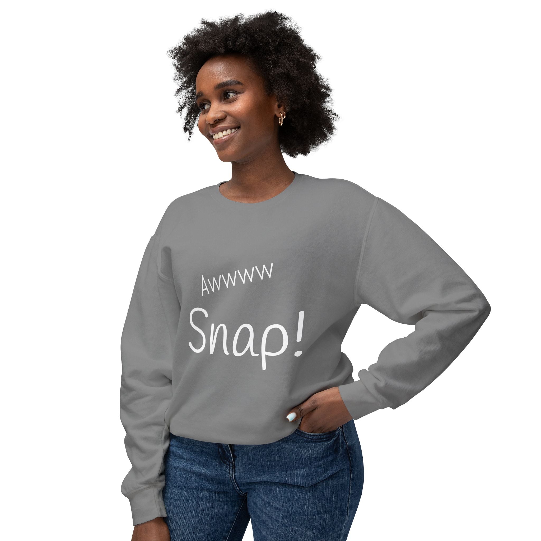 Awww Snap! Unisex Lightweight Crewneck Sweatshirt - Perfect for Casual Outings, Gift Idea, Humorous Apparel, Everyday Wear, Ages 12 and Up