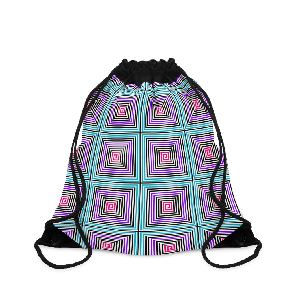 Stylish Geometric Drawstring Bag, Colorful Gym Sack, Cute Tote, Trendy Backpack, Perfect for School, Travel, and Gifts