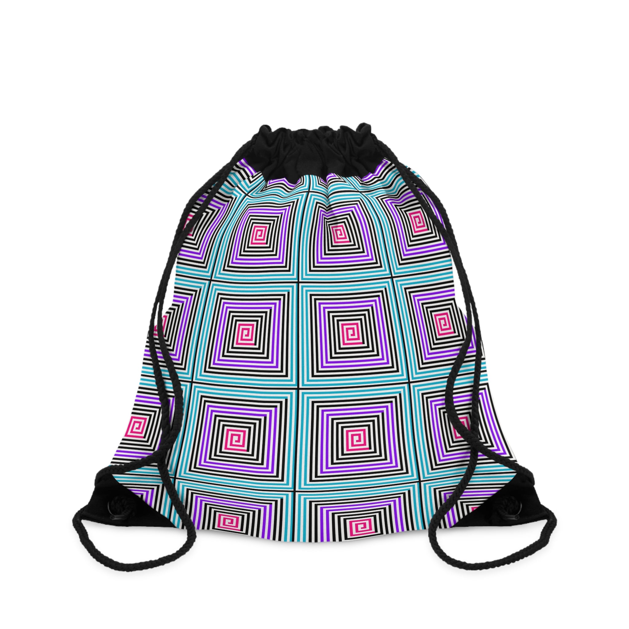 Stylish Geometric Drawstring Bag, Colorful Gym Sack, Cute Tote, Trendy Backpack, Perfect for School, Travel, and Gifts