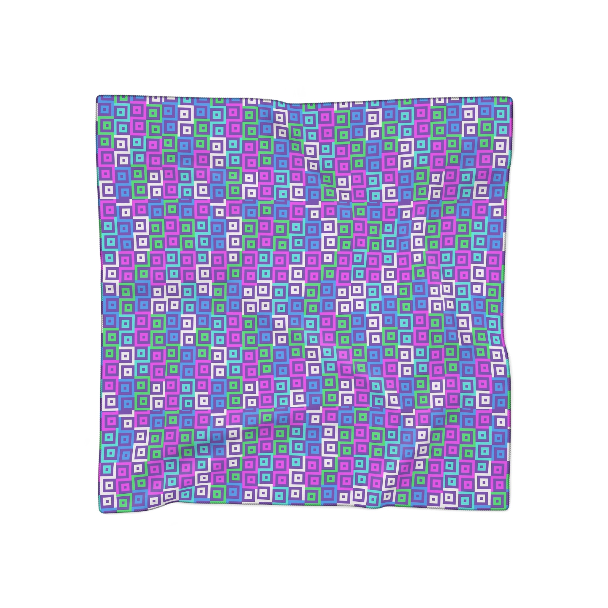 Vibrant Geometric Poly Scarf - Fashion Accessory, Gift Idea, Boho Chic, Stylish Wrap, Everyday Wear, Spring Fashion