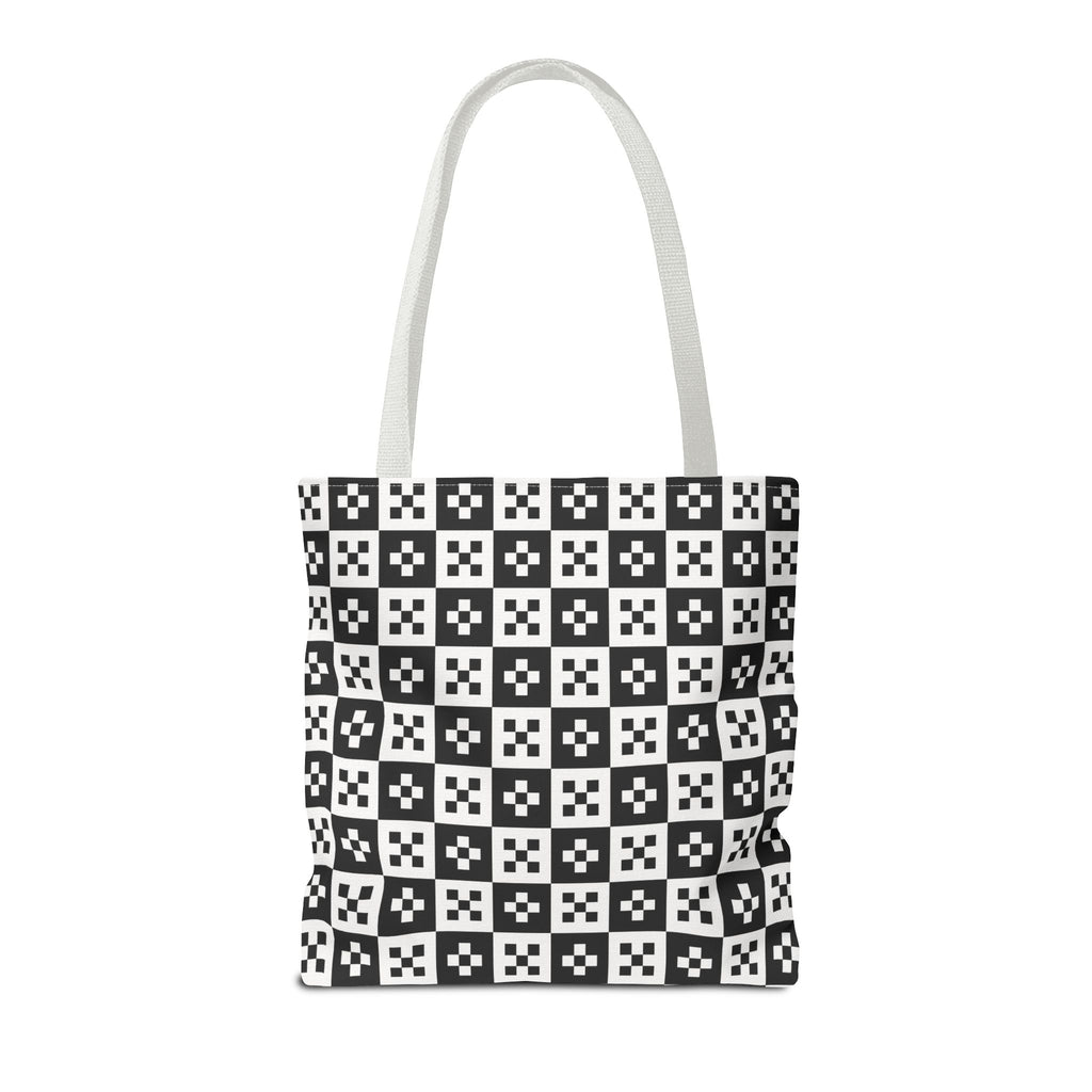 Stylish Checkerboard Tote Bag, Reusable Shopping Tote, Black and White Fashion Bag, Gift for Her, Eco-Friendly Bag, Beach Tote