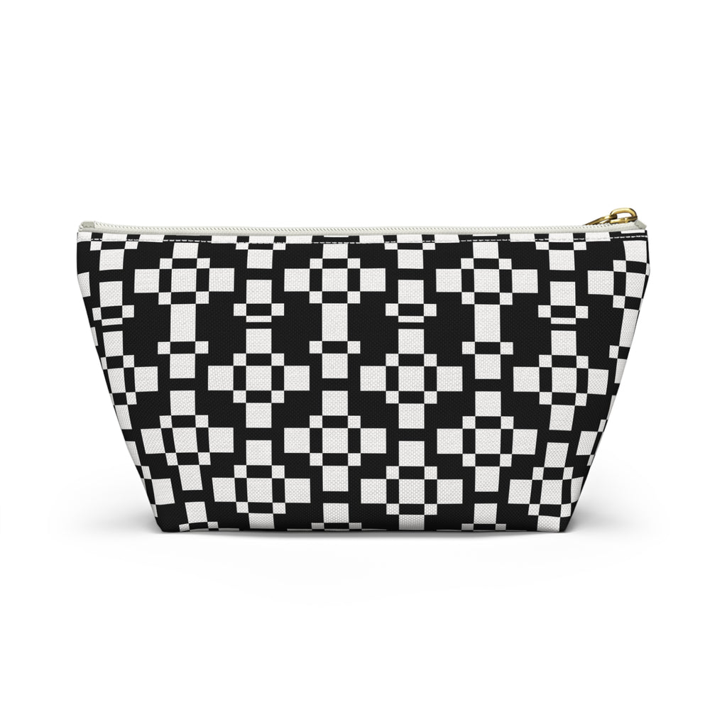 Chic Geometric Accessory Pouch - Minimalist Black and White Makeup Bag, Travel Organizer, Gift for Her, Daily Essentials Case, Stylish [...]