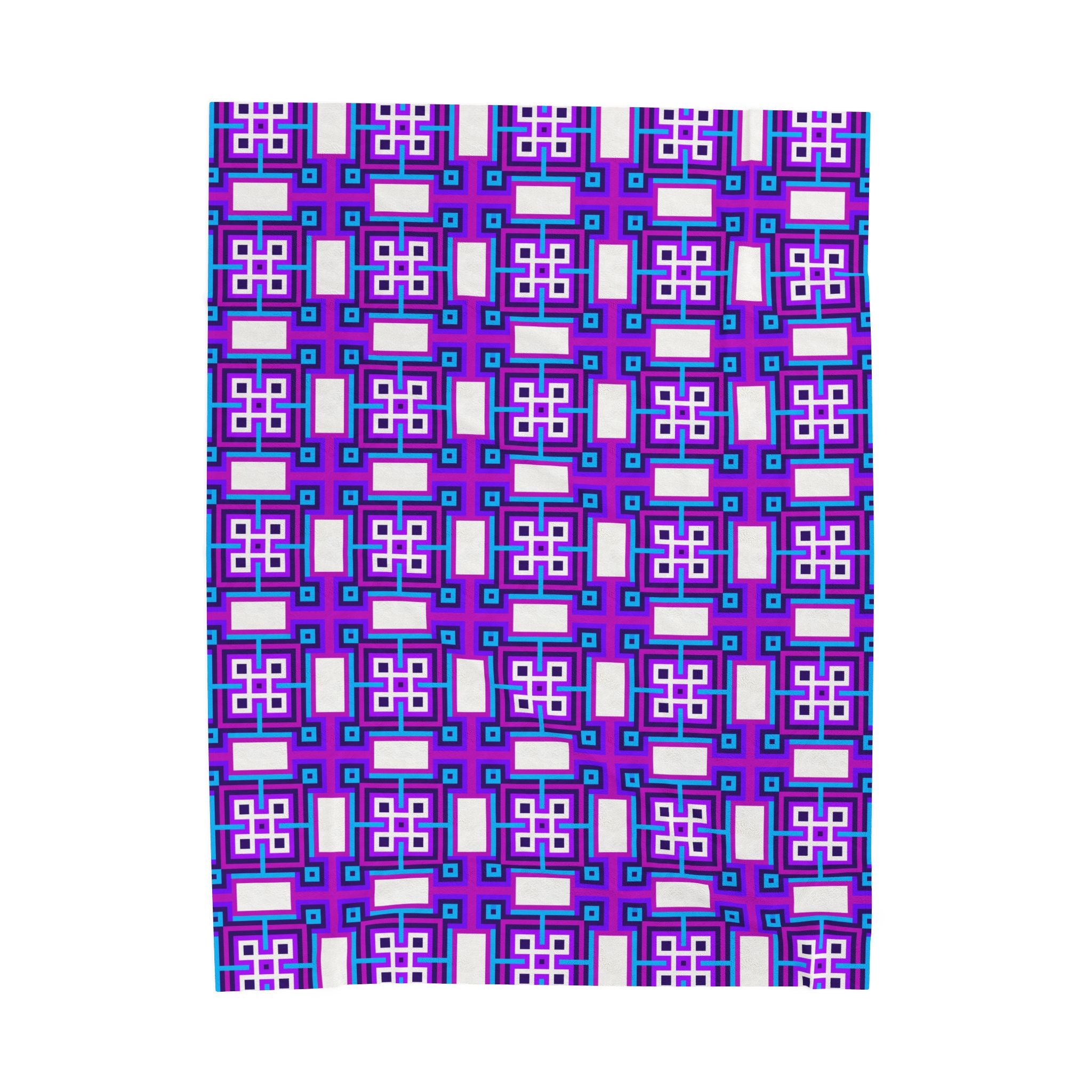 Vibrant Geometric Plush Blanket - Cozy Home Decor, Gift for Her, Unique Throw for Kids, Comfortable Lounge Accessory, Warm Soft Blanket