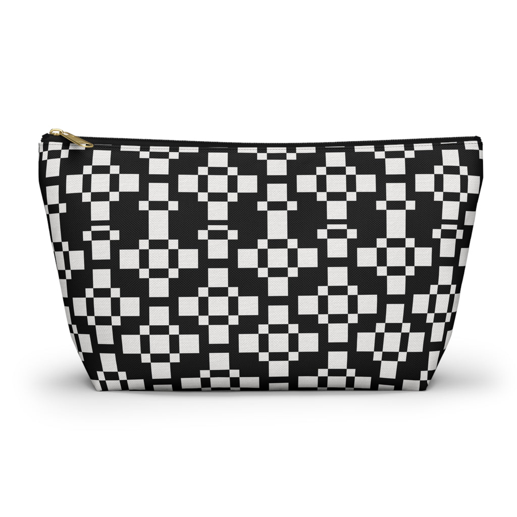 Chic Geometric Accessory Pouch - Minimalist Black and White Makeup Bag, Travel Organizer, Gift for Her, Daily Essentials Case, Stylish [...]