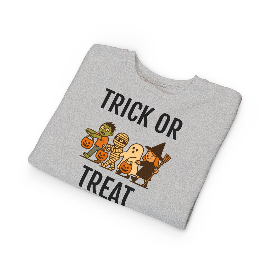Toddler Halloween Sweatshirt, Trick or Treat Kids Pullover, Cute Funny Sweatshirt for Halloween, Toddler Costume, Fall Celebration Wear