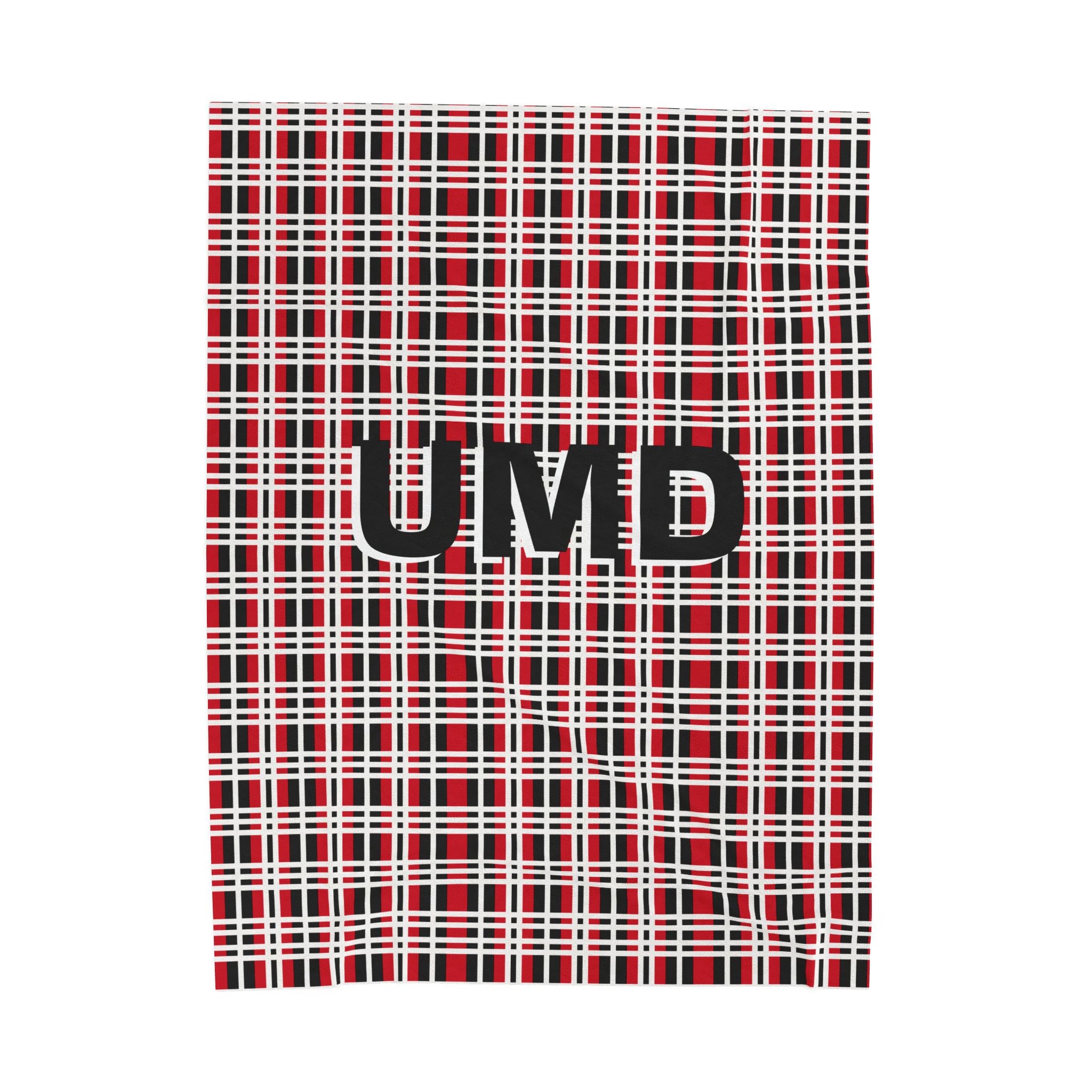 Cozy Personalized Velveteen Plush Blanket, Warm Throw, Soft Home Décor, Perfect Gift for Holidays, UMD Plaid Design