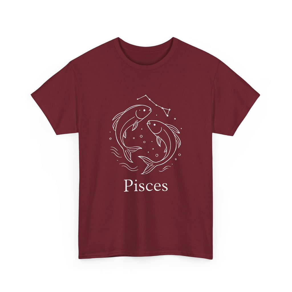 Pisces Unisex Heavy Cotton Tee, Astrology Shirt, Zodiac Gift, Horoscope Apparel, Birthday T-Shirt, Star Sign Clothing