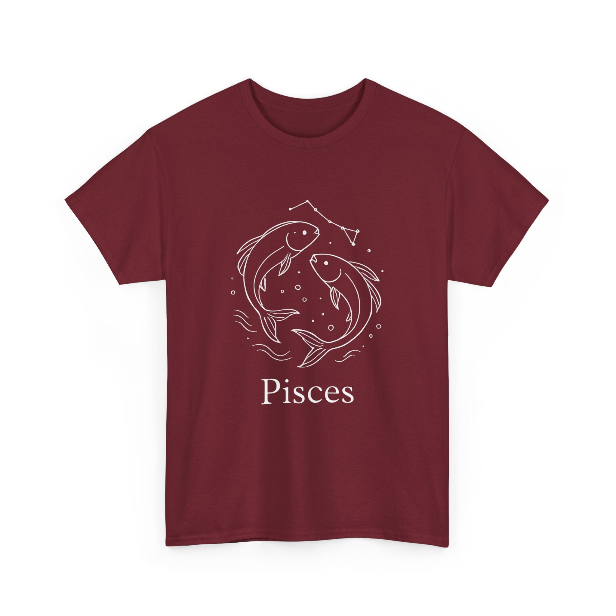 Pisces Unisex Heavy Cotton Tee, Astrology Shirt, Zodiac Gift, Horoscope Apparel, Birthday T-Shirt, Star Sign Clothing