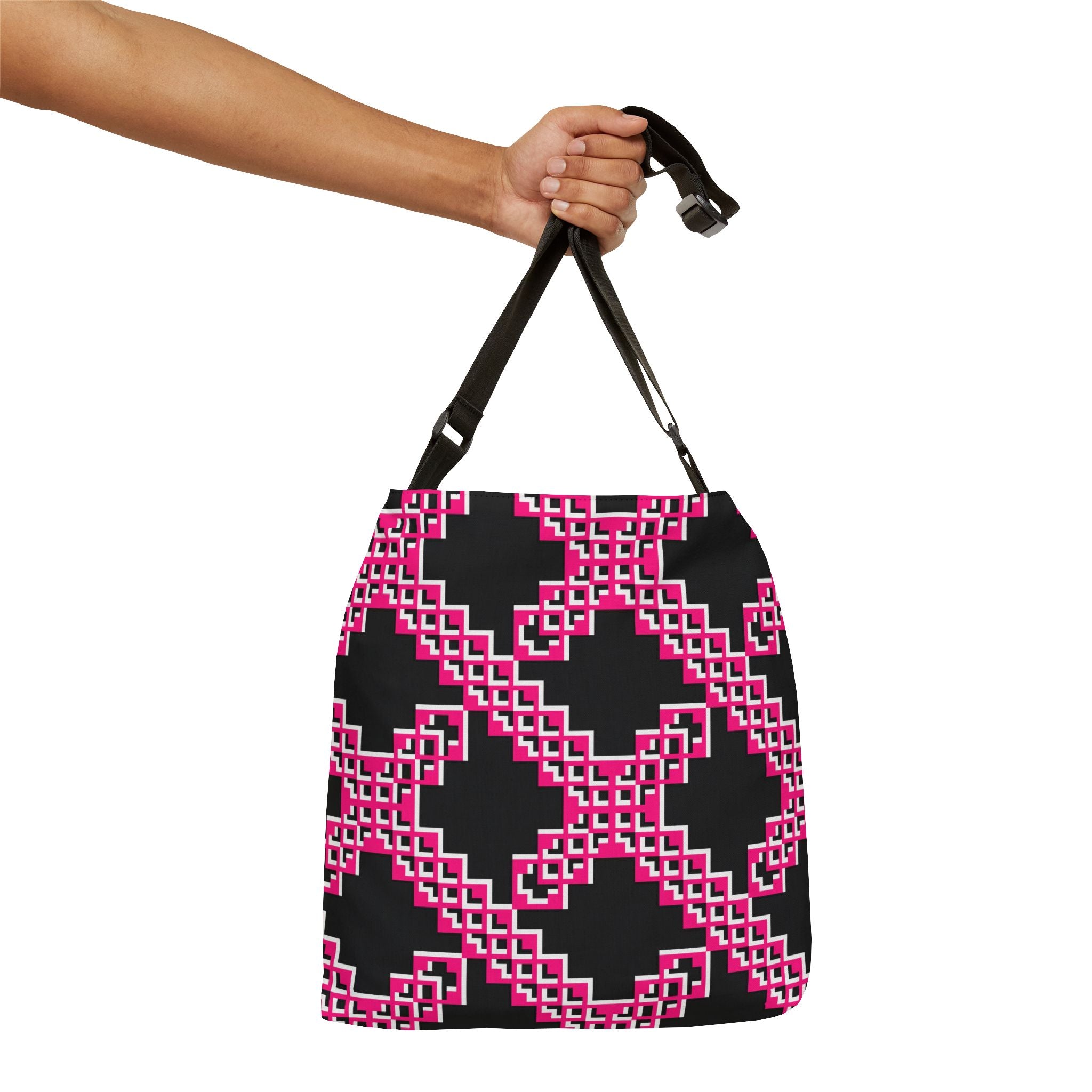 Trendy Adjustable Tote Bag with Pink Pattern | Stylish Reusable Bag for Everyday Use, Shopping, Travel, Gifts, Eco-Friendly
