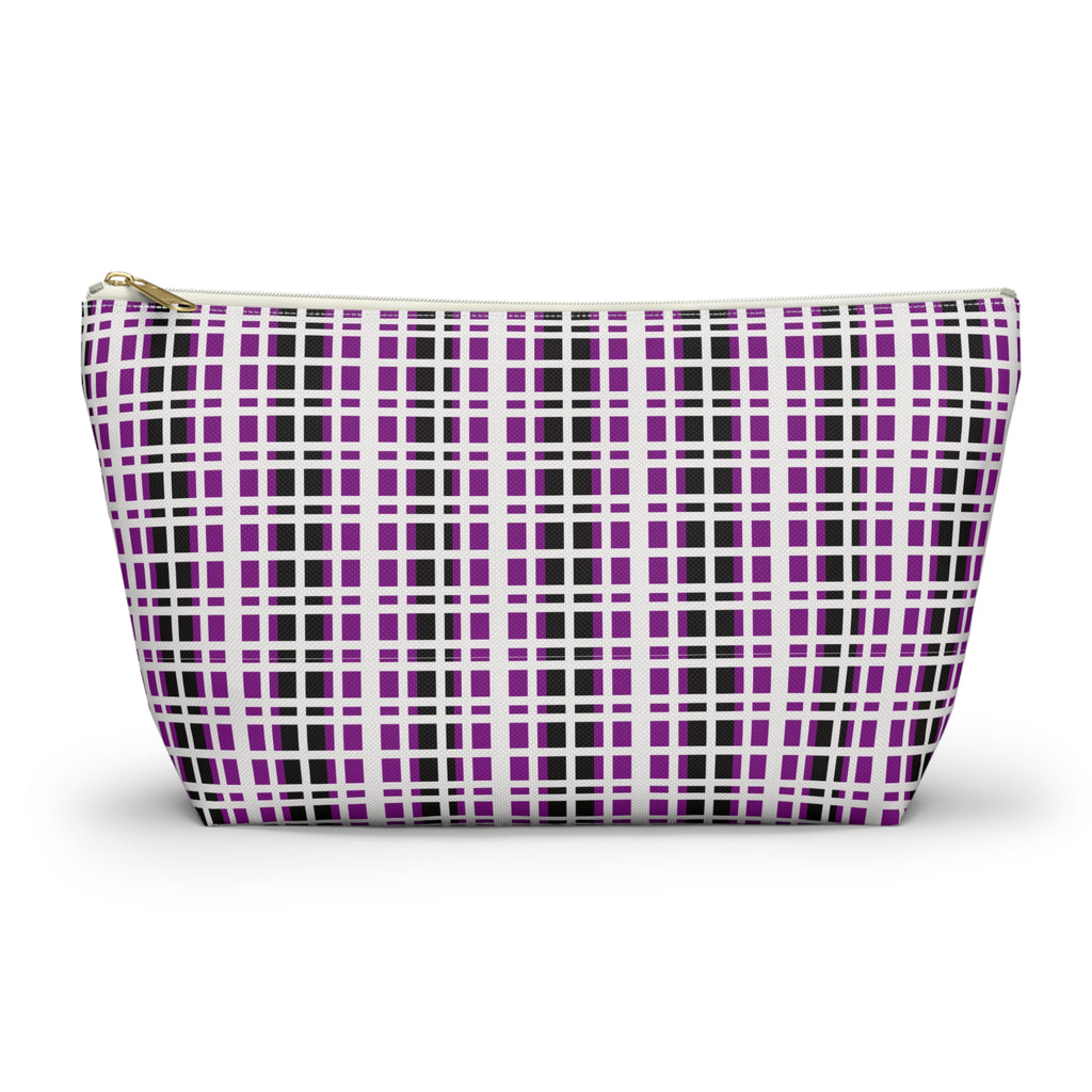 Purple Checkered Accessory Pouch | Makeup Bag, Toiletry Organizer, Travel Clutch, Gift for Her, Stylish Storage
