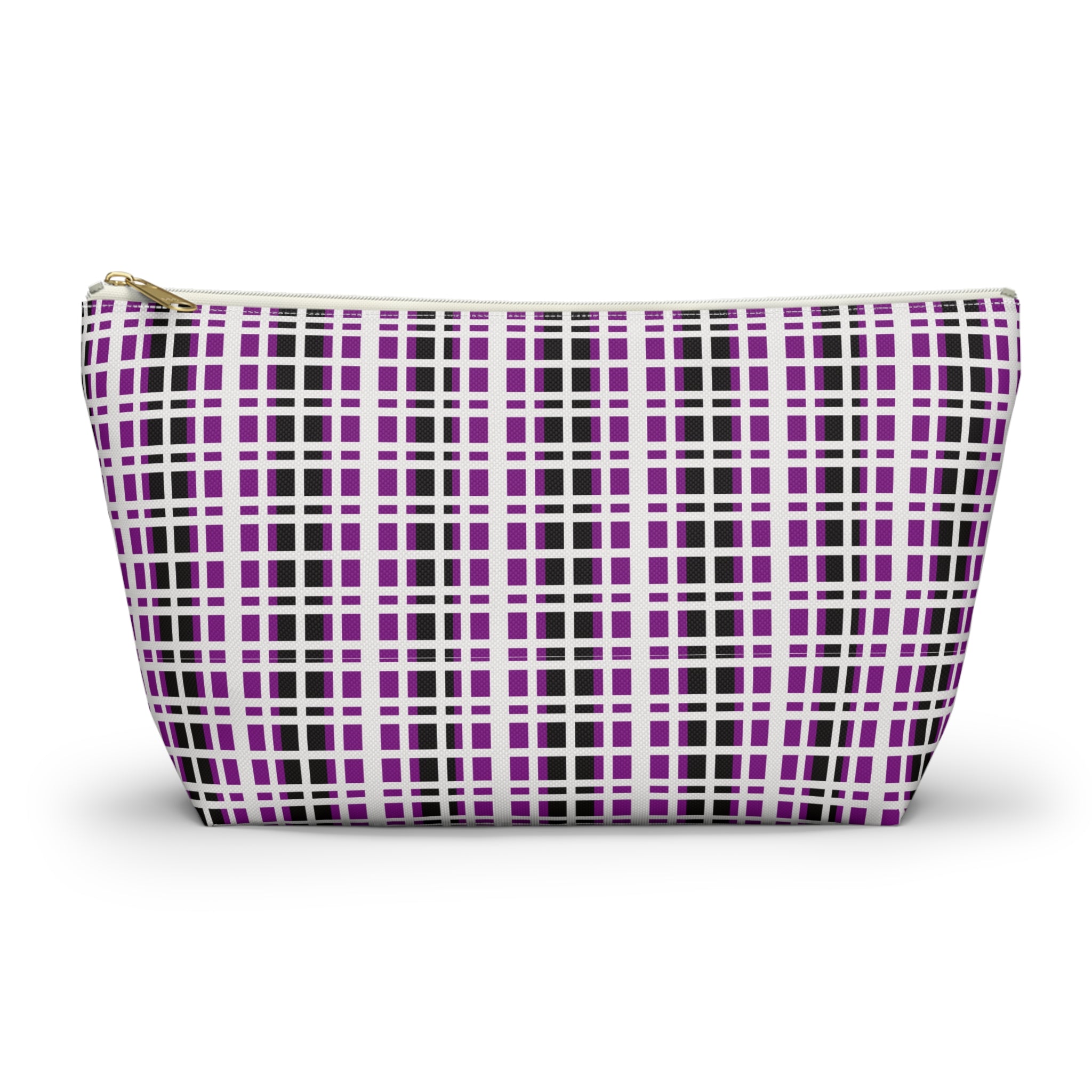 Purple Checkered Accessory Pouch | Makeup Bag, Toiletry Organizer, Travel Clutch, Gift for Her, Stylish Storage