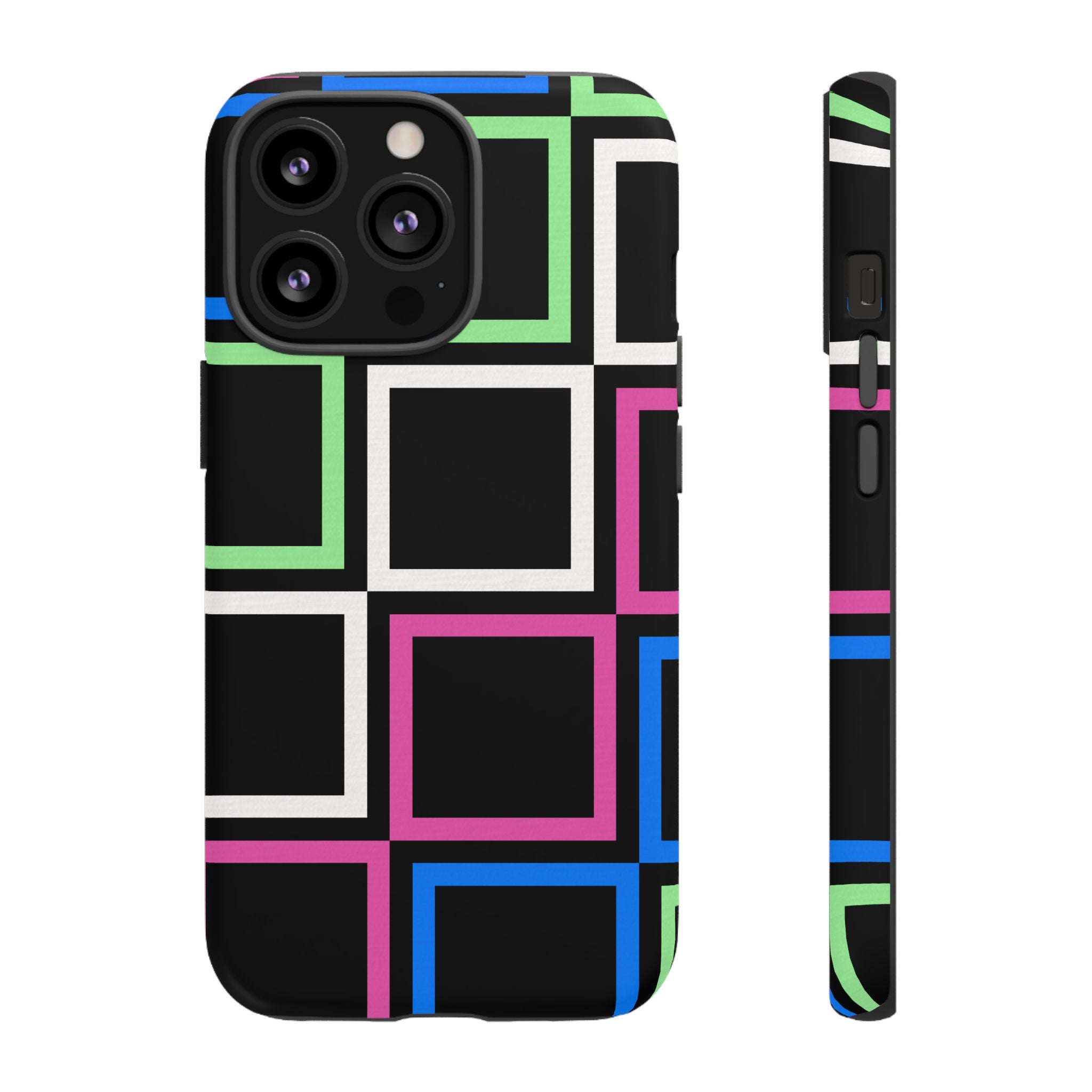 Colorful Geometric Phone Case - Tough Cases, Durable Cover, Stylish Accessory, Gift for Her, Tech Lover