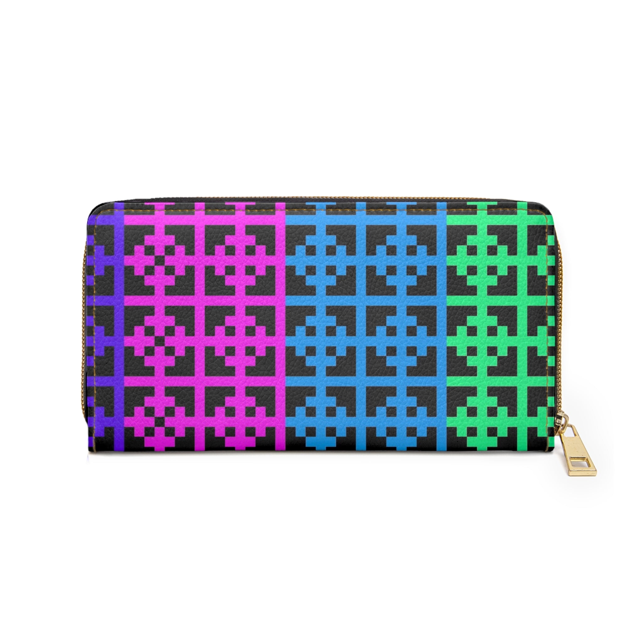 Colorful Geometric Zipper Wallet | Fun Fashion Accessory, Unique Gift, Everyday Use, Travel Essential, Organizer