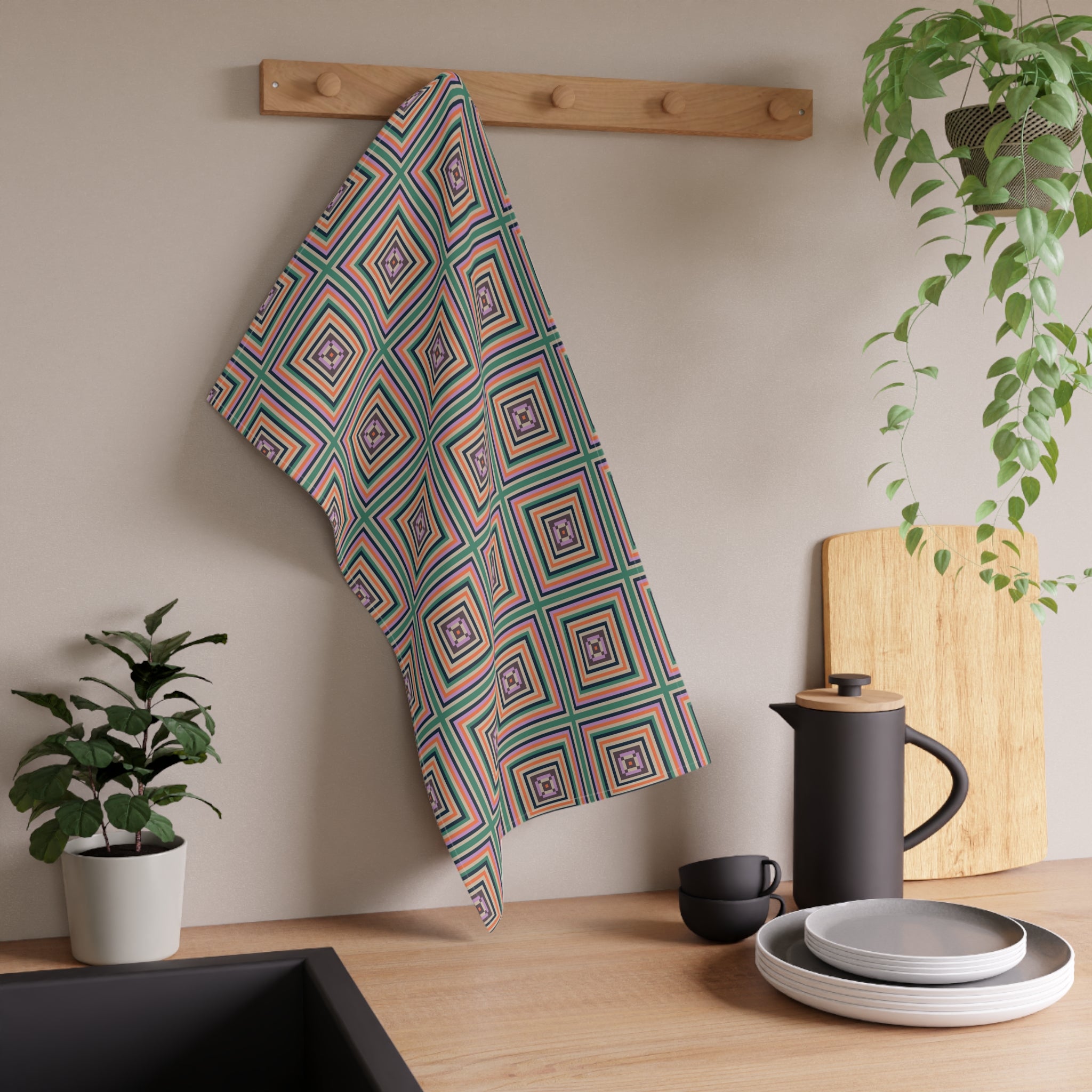 Boho Pattern Tea Towels, Colorful Kitchen Decor, Eco-Friendly Gift, Housewarming, Unique Dish Towels, Home Cooking Essentials