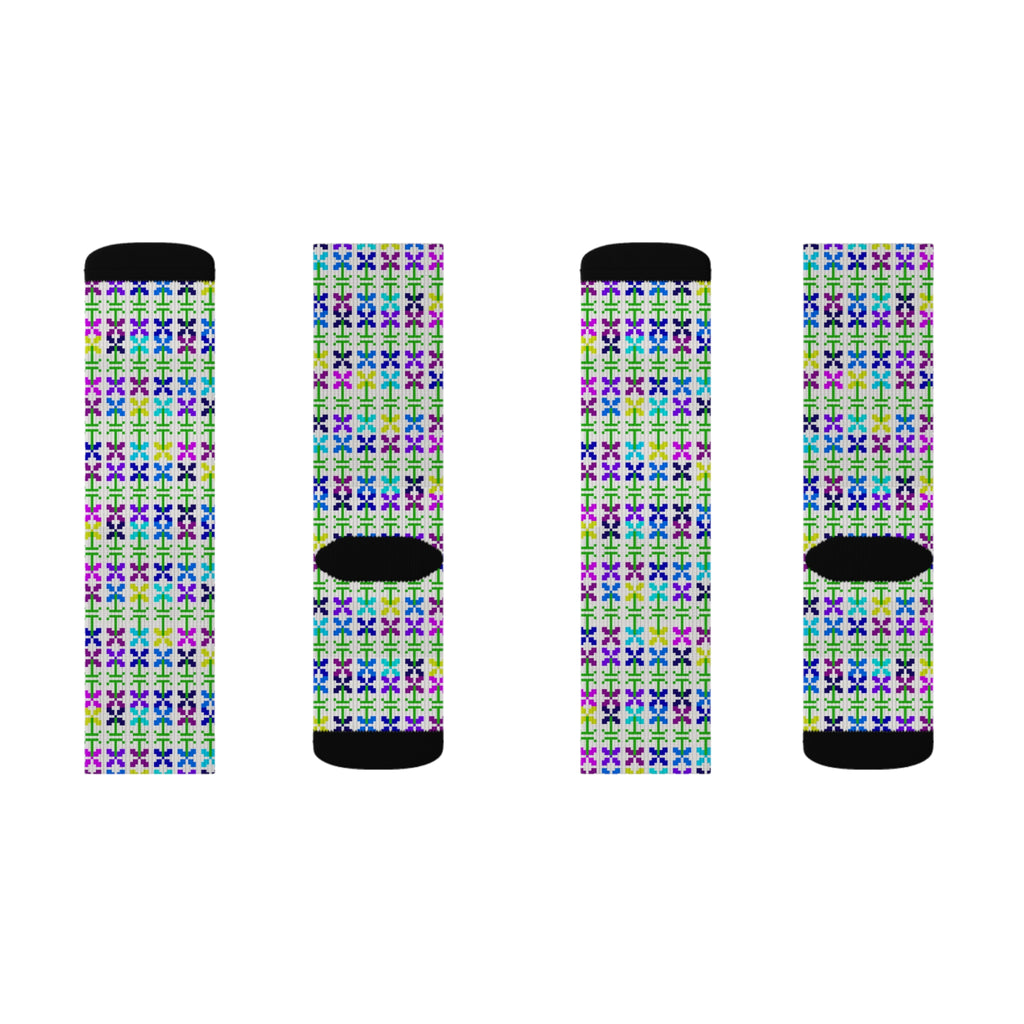Colorful Patterned Sublimation Socks, Cozy Gift for Her, Fun Accessories, Unique Fashion Statement, Perfect for Birthdays, Everyday Wear