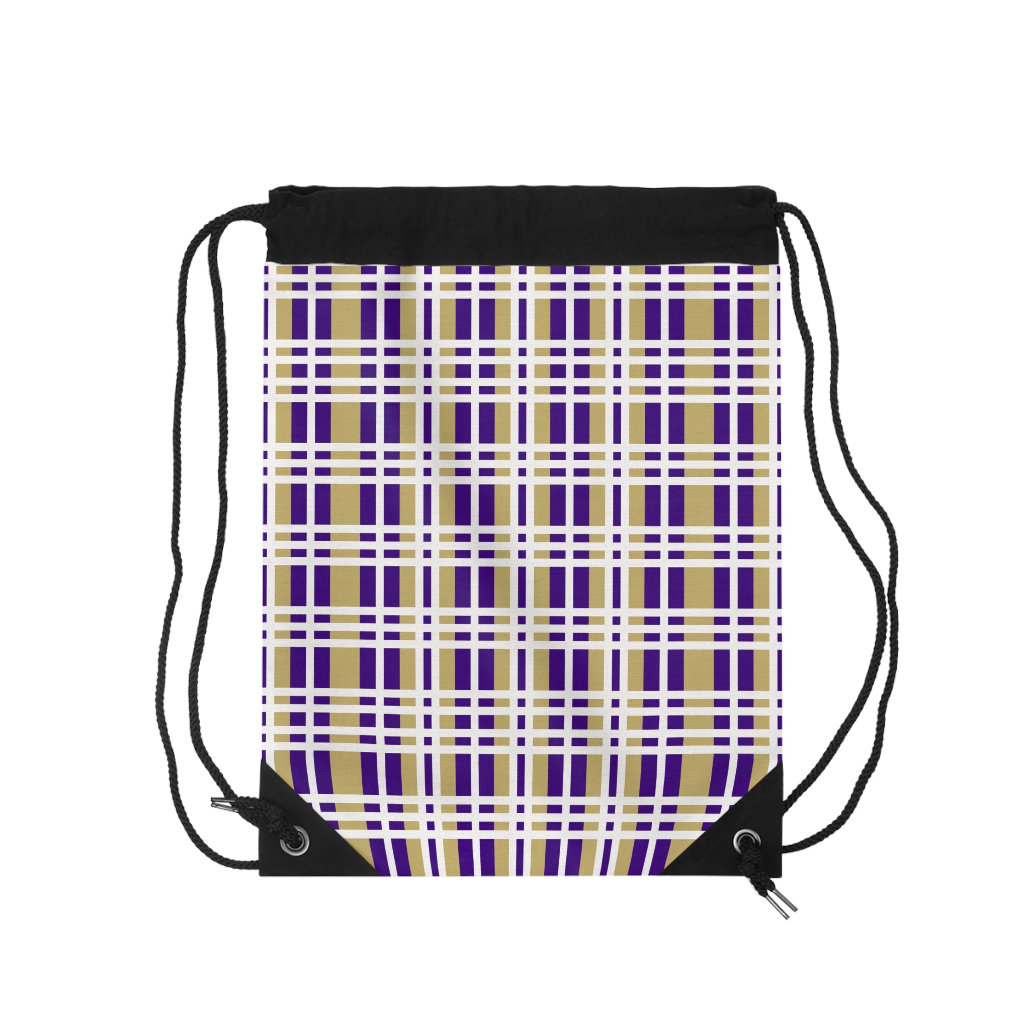 JMU Plaid Drawstring Bag for School, Gym or Travel, Perfect for Students, Sports Teams, Gifts, and Campus Life
