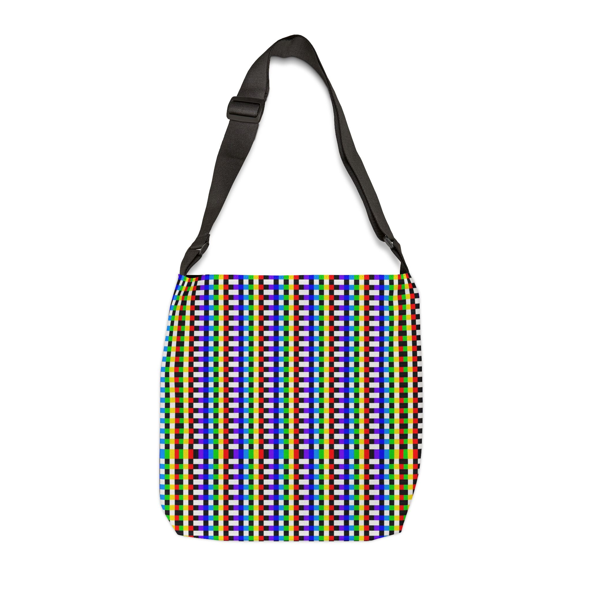 Vibrant Geometric Adjustable Tote Bag, Colorful Everyday Bag, Reusable Shopping Tote, Gift for Art Lovers, Eco-Friendly Carryall