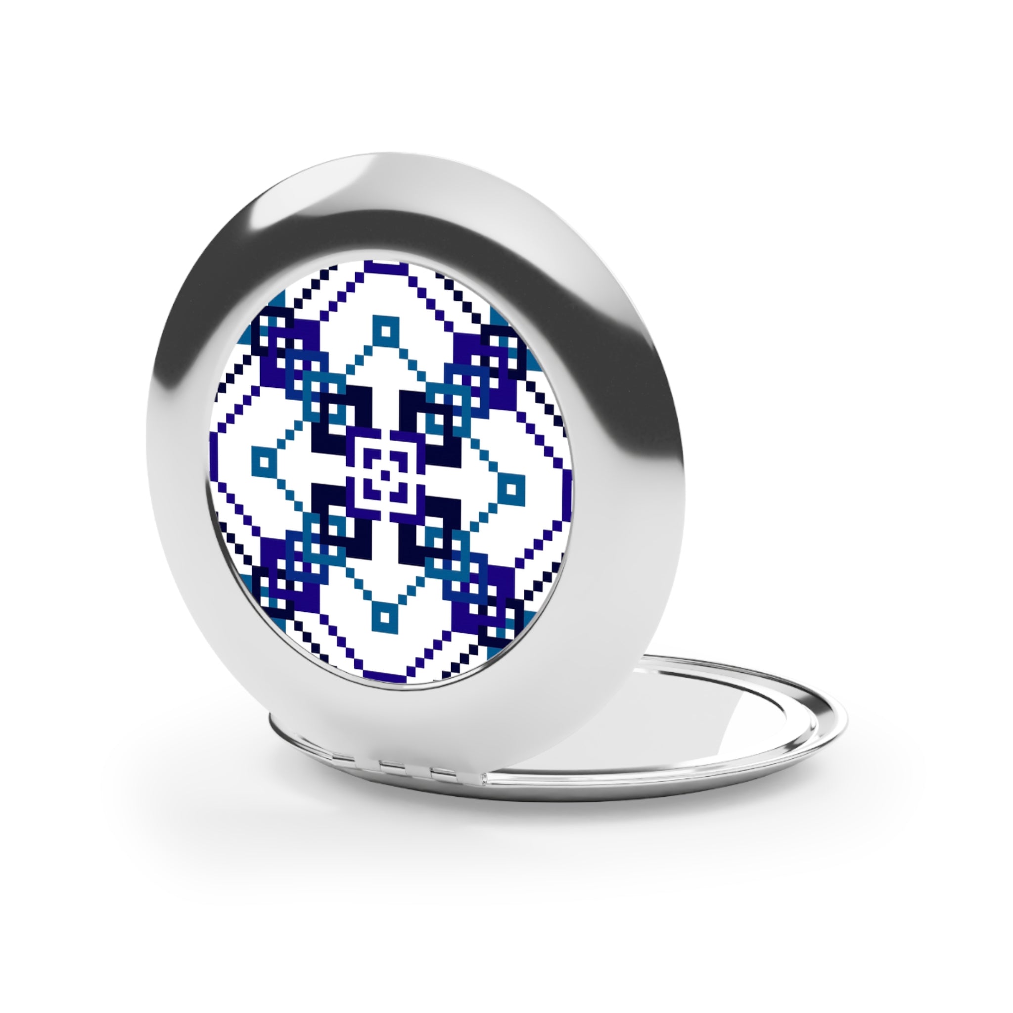 Compact Travel Mirror with Geometric Pattern, Portable Makeup Mirror, Perfect Gift for Travelers, Brides, and Friends, Stylish [...]
