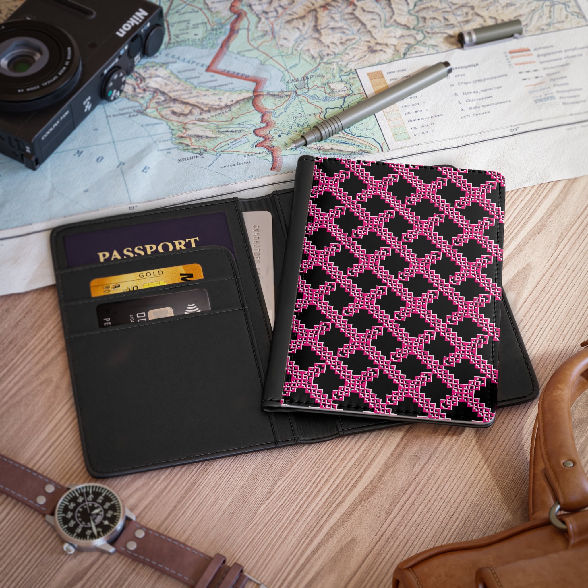 Chic Passport Cover, Travel Accessory, Stylish Travel Gift, Modern Luggage Organizer, Adventure Essentials