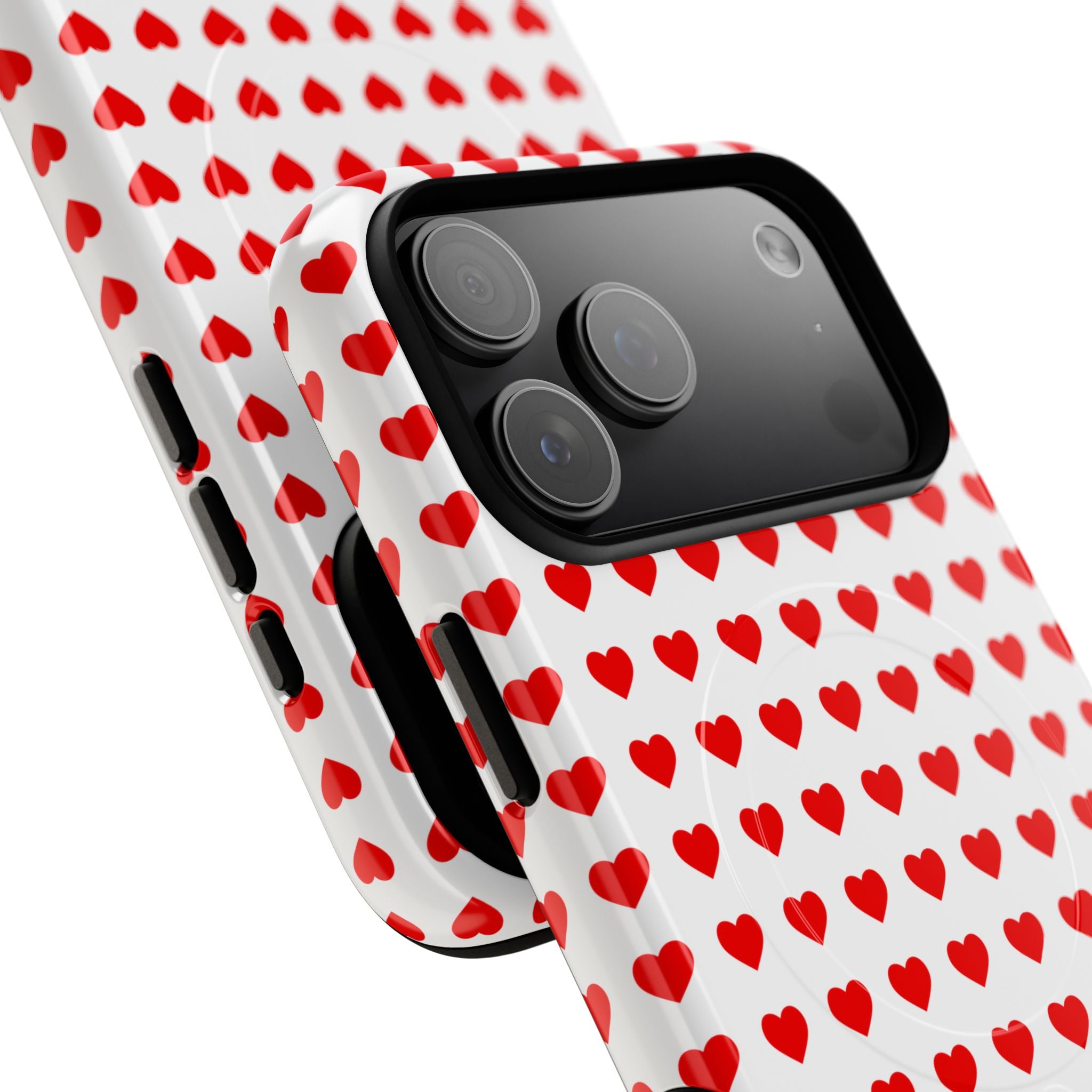 Heart Pattern Phone Case, Tough Magnetic Case, Cute Phone Cover, Valentine Gift, Stylish Accessory