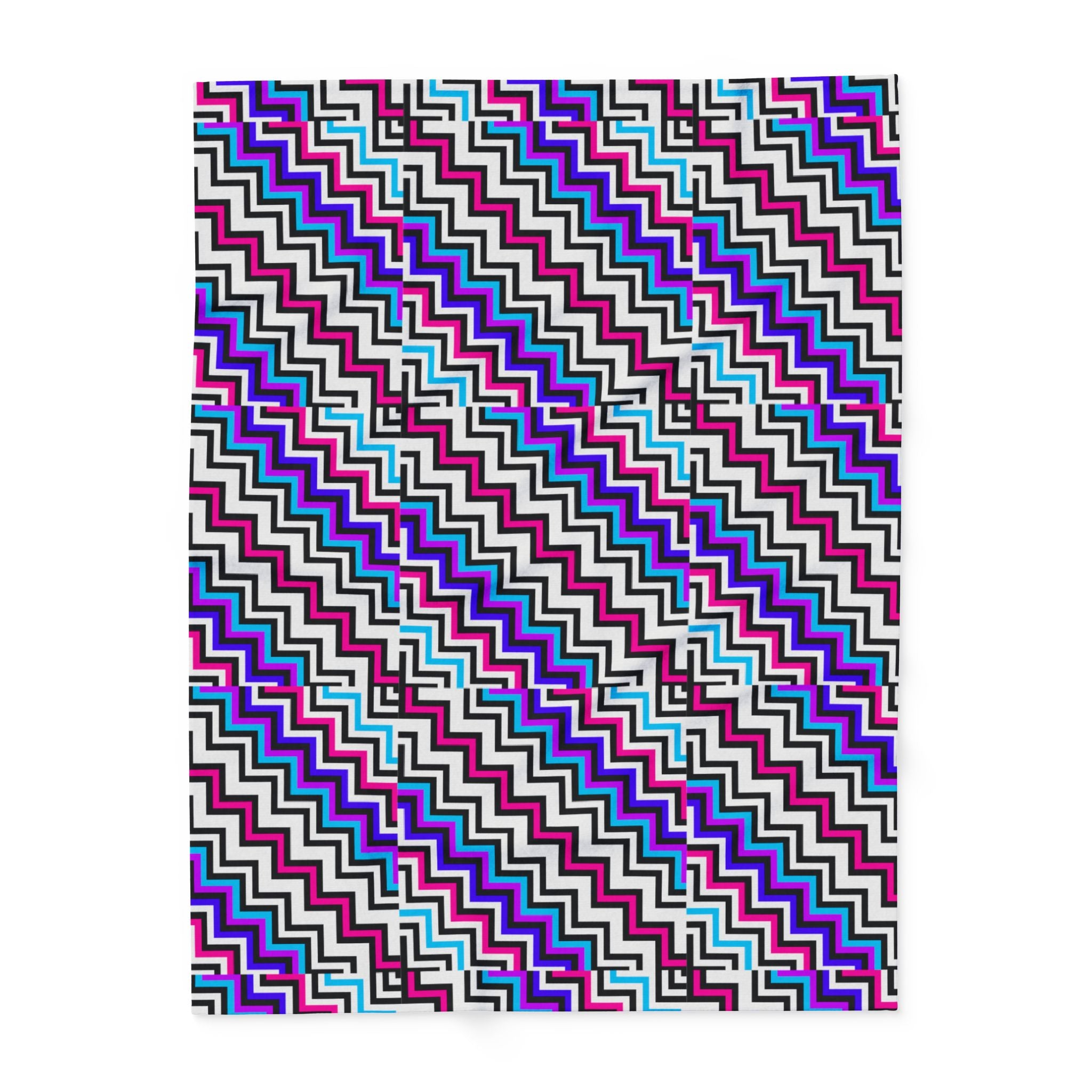 Colorful Zigzag Arctic Fleece Blanket - Cozy Throw for Home Decor, Gift, Indoor/Outdoor Use, Vibrant Bedding, Warm Layer