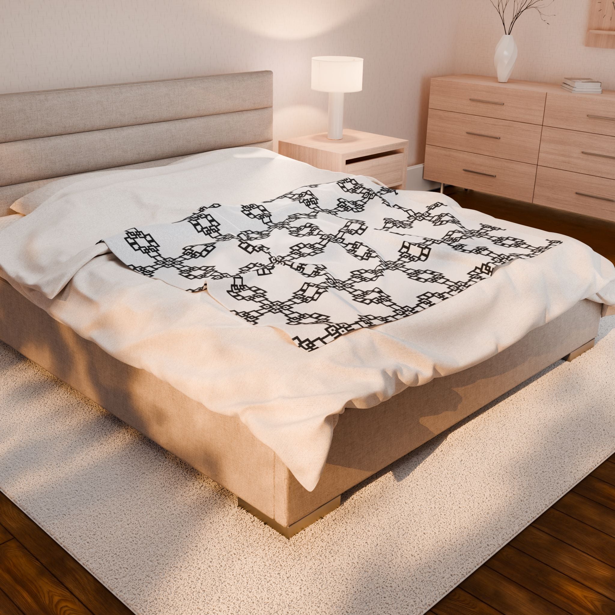 Stylish Velveteen Plush Blanket, Cozy Home Decor, Gift for Her, Modern Minimalist, Soft Throw Blanket, Perfect for Winter