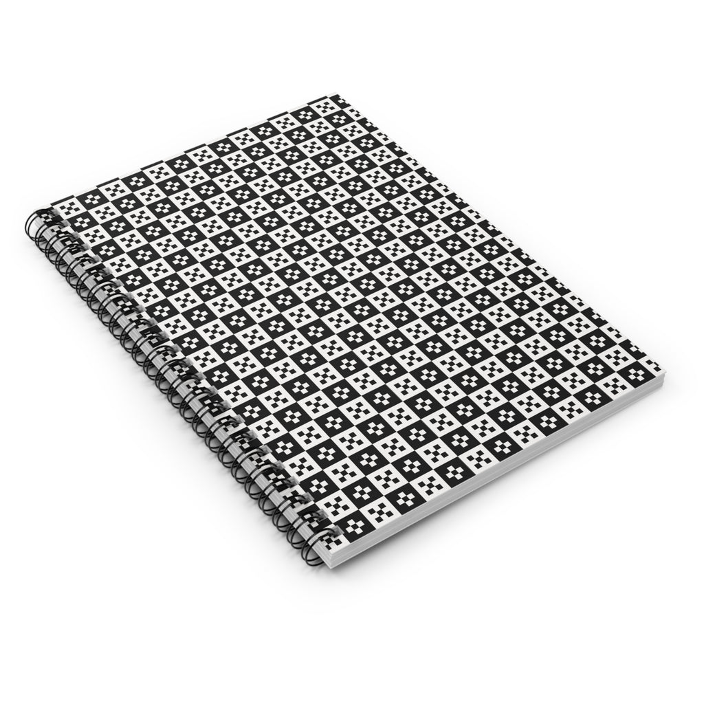 Chic Black & White Spiral Notebook - Stylish Journal for Note-Taking, Gift for Students, Minimalist Office Supplies, Modern Decor, Planner
