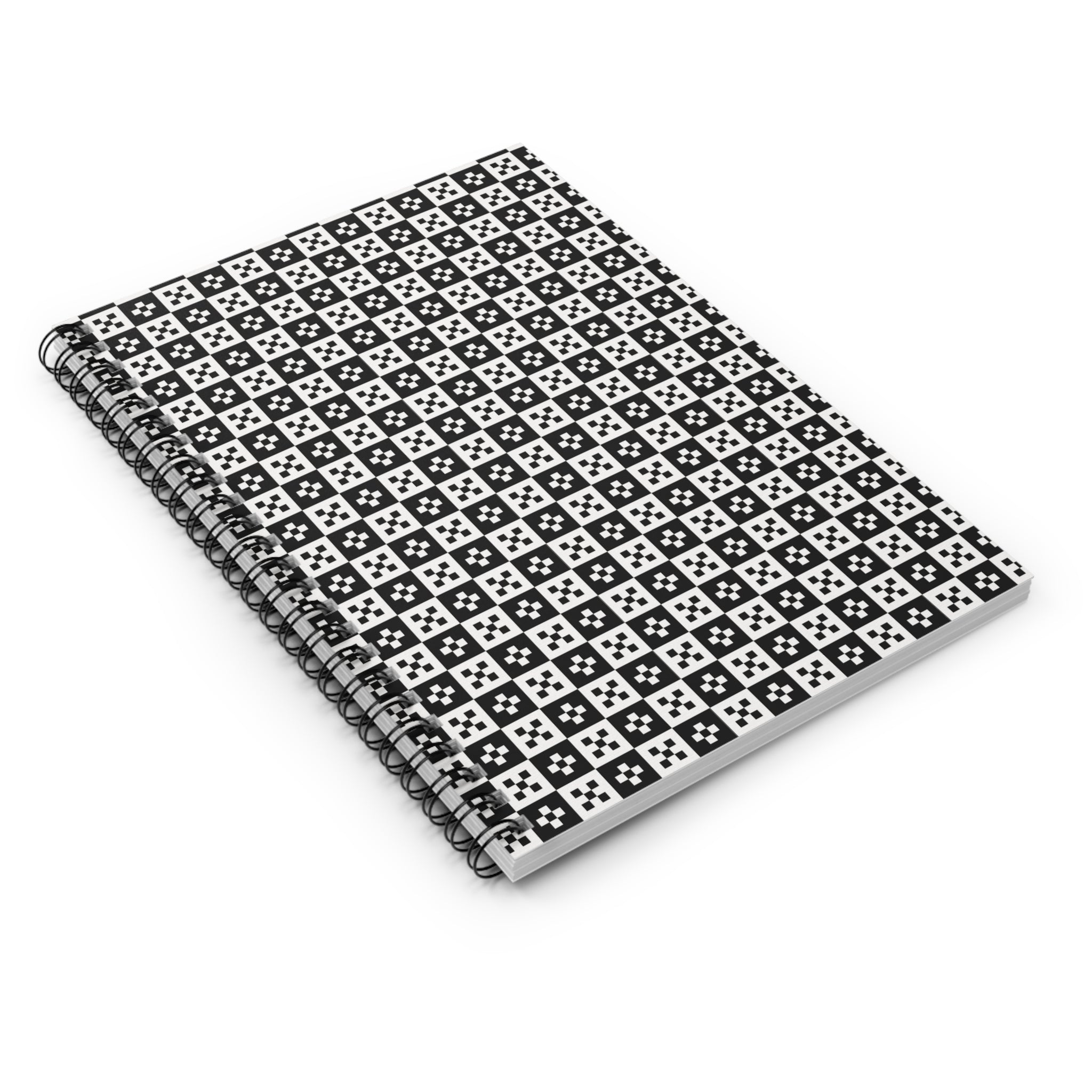 Chic Black & White Spiral Notebook - Stylish Journal for Note-Taking, Gift for Students, Minimalist Office Supplies, Modern Decor, Planner