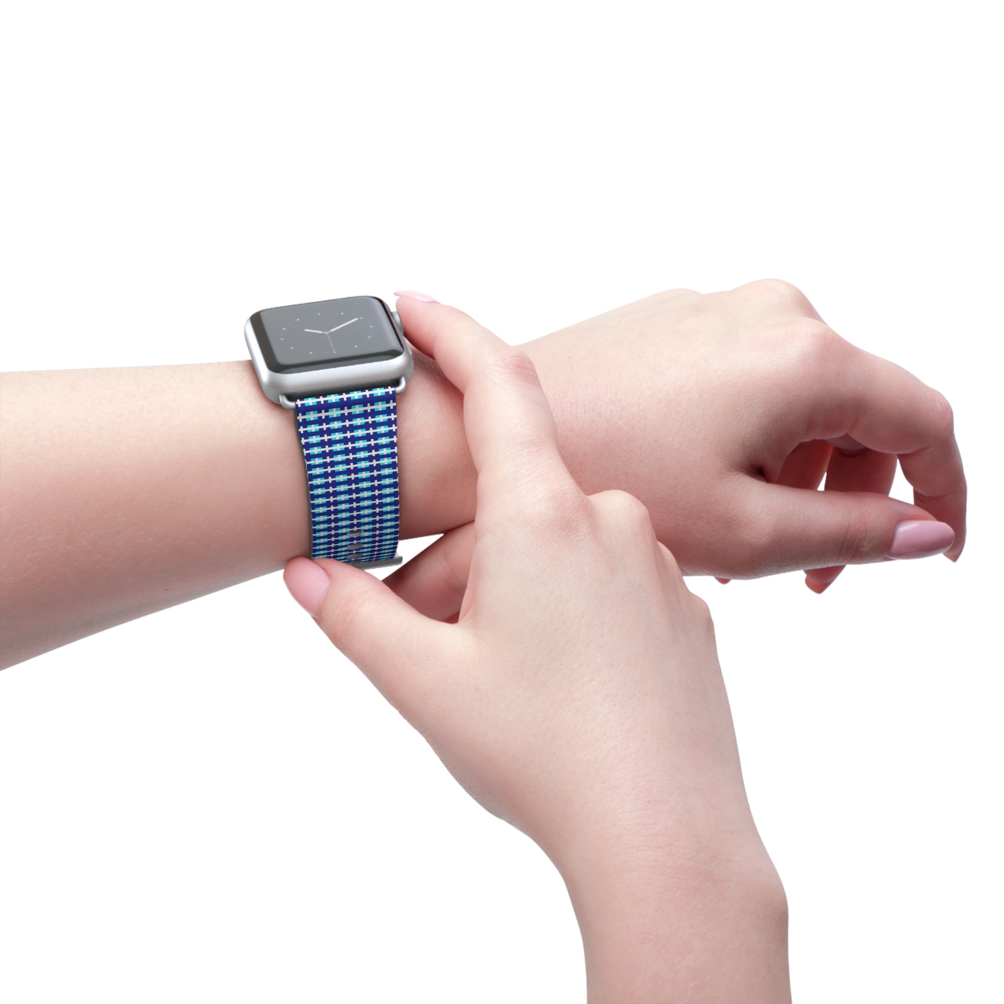 Blue Checkered Watch Band, Stylish Apple Watch Strap, Unisex Accessory, Perfect Gift for Any Occasion, Trendy Sports Band, Comfortable [...]