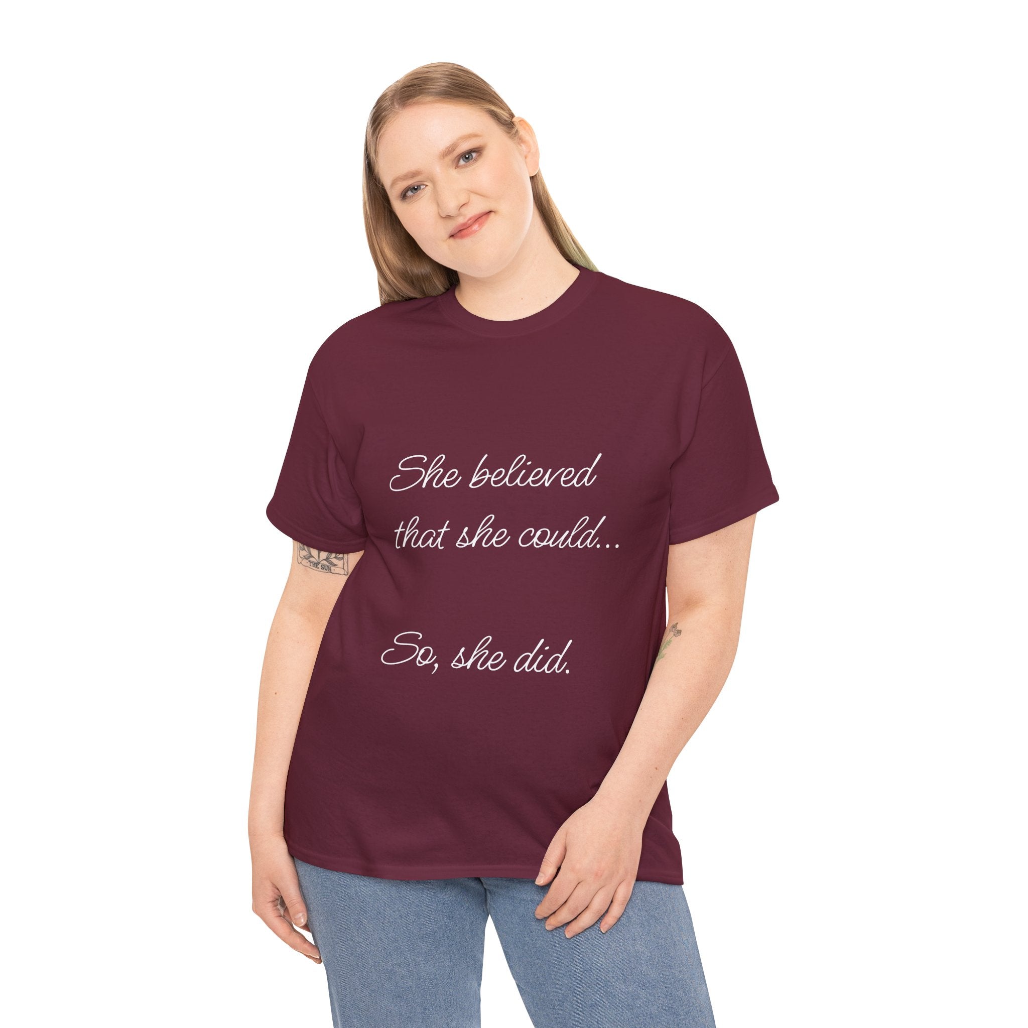 Motivational Quote Tee, Unisex Heavy Cotton T-Shirt, Inspirational Graphic Tee, Empowerment Shirt, Gift for Her, Casual Statement Top