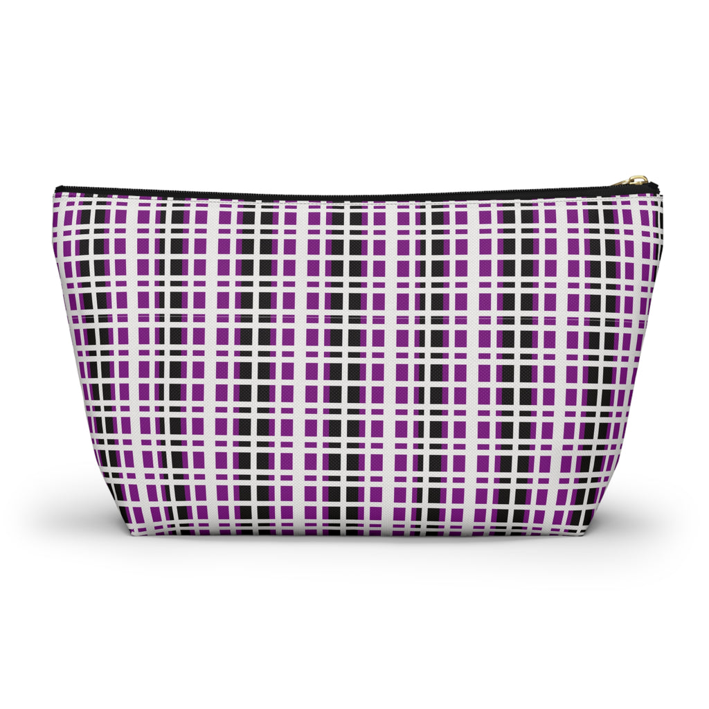 Purple Checkered Accessory Pouch | Makeup Bag, Toiletry Organizer, Travel Clutch, Gift for Her, Stylish Storage