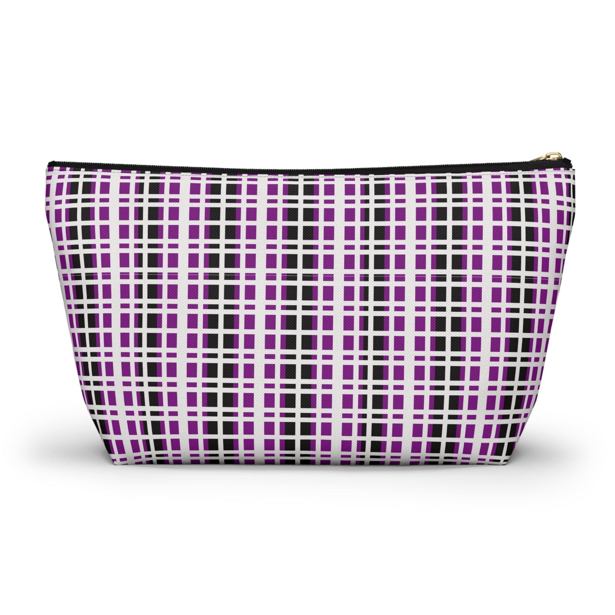 Purple Checkered Accessory Pouch | Makeup Bag, Toiletry Organizer, Travel Clutch, Gift for Her, Stylish Storage