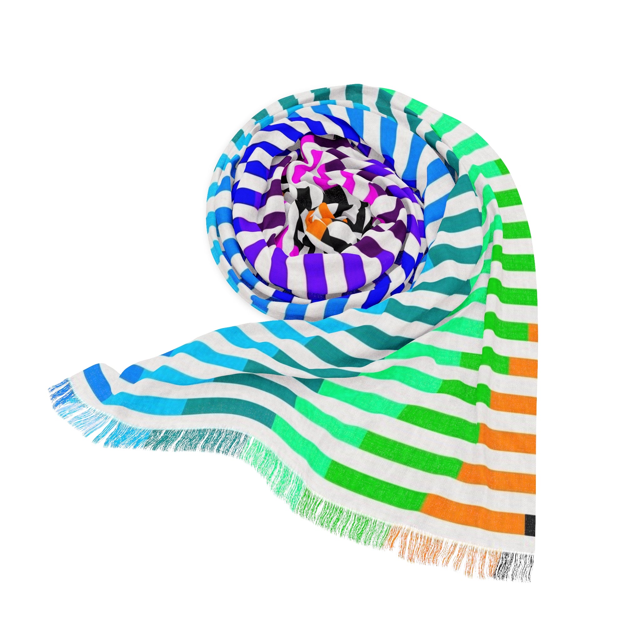 Colorful Striped Light Scarf, Summer Accessory, Boho Chic Wrap, Lightweight Fashion Scarf, Gift for Her, Beach Cover-Up