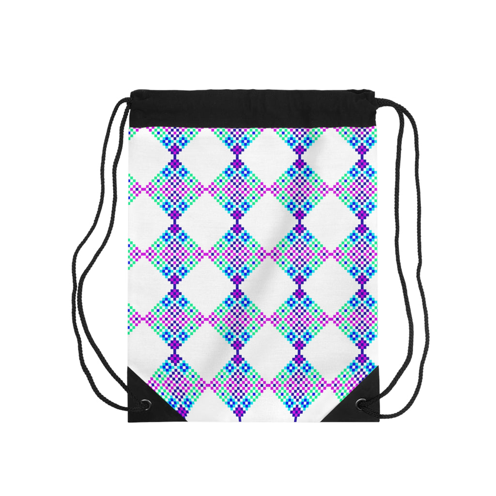 Colorful Geometric Drawstring Bag | Stylish Gym Sack, Travel Tote, Gift for Her, Casual Backpack, Summer Accessories