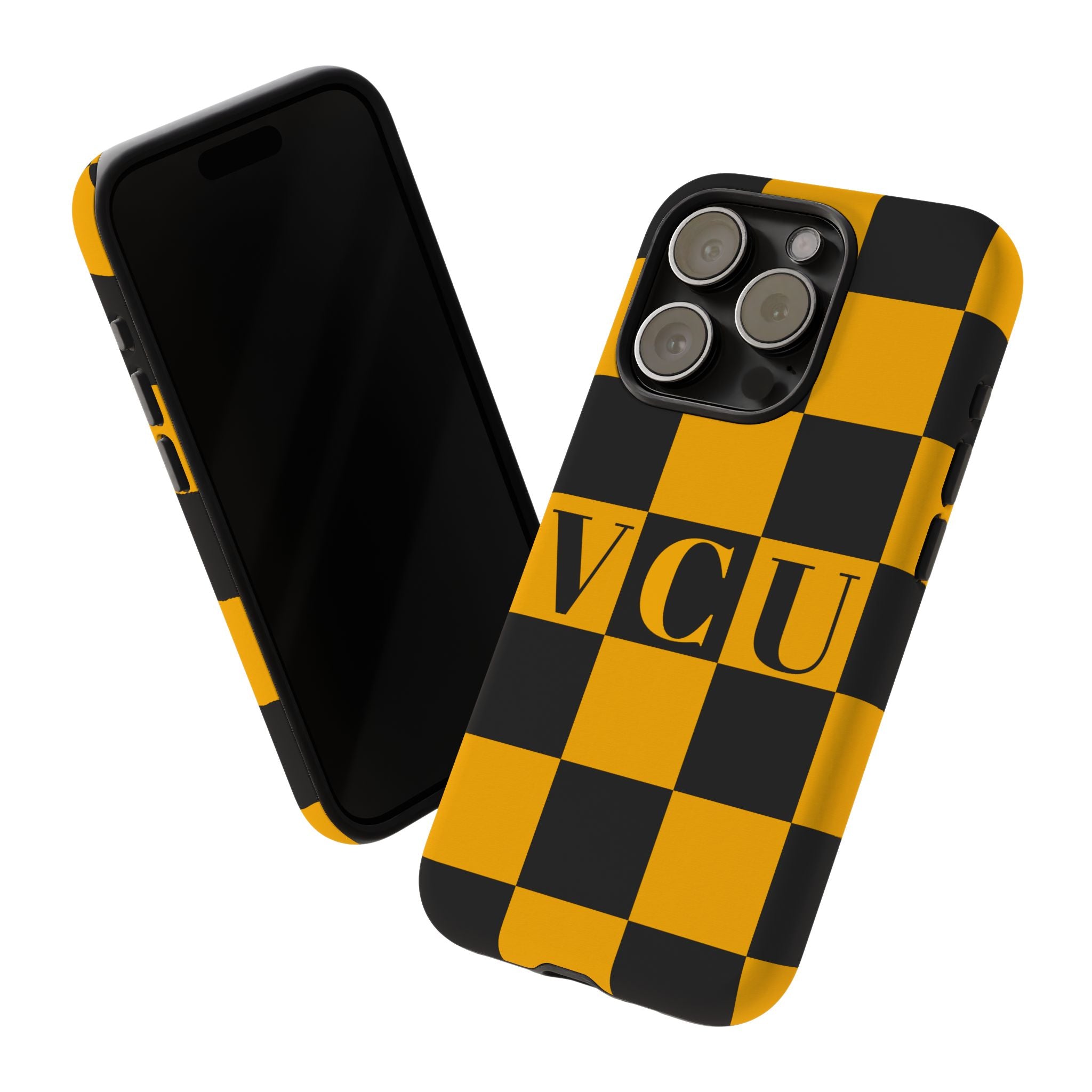 VCU Checkered Phone Case, Tough Cases for VCU Fans, College Student Gear, Sports Team Accessory, Unique Gift Idea