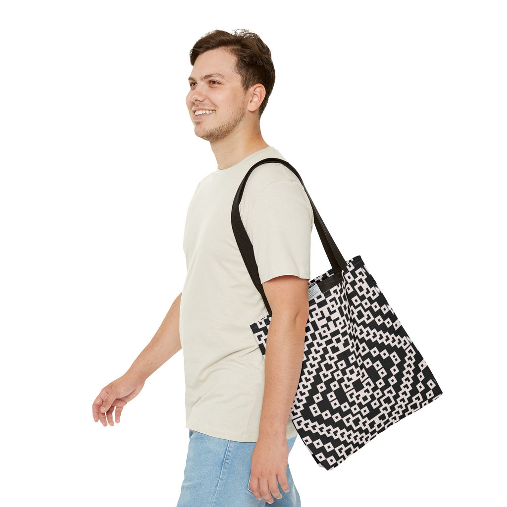 Chic Black and White Geometric Tote Bag | Stylish Everyday Carryall, Reusable Grocery Bag, Fashion Accessory, Gift for Her, Travel Tote