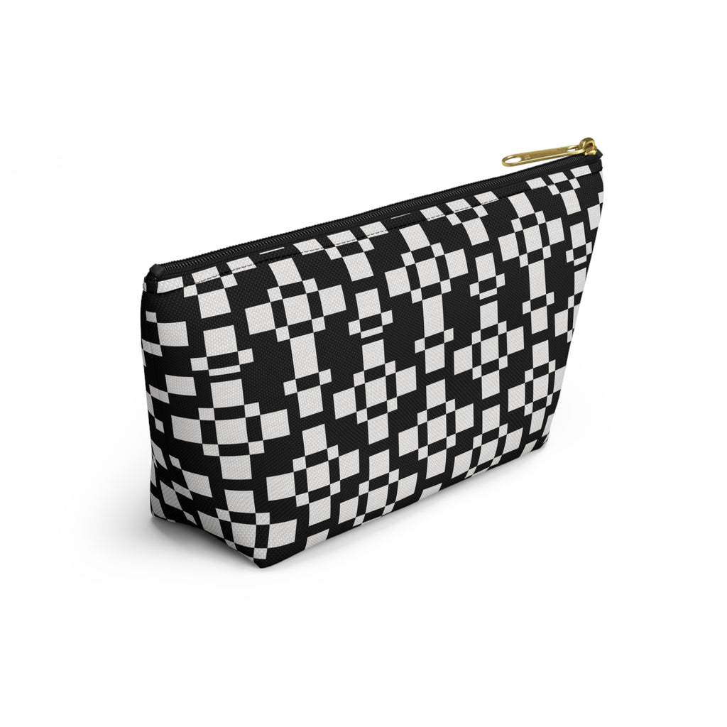 Chic Geometric Accessory Pouch - Minimalist Black and White Makeup Bag, Travel Organizer, Gift for Her, Daily Essentials Case, Stylish [...]