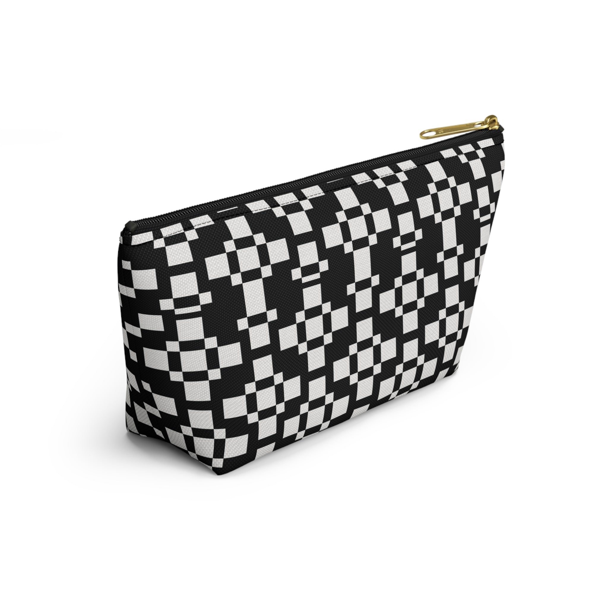 Chic Geometric Accessory Pouch - Minimalist Black and White Makeup Bag, Travel Organizer, Gift for Her, Daily Essentials Case, Stylish [...]