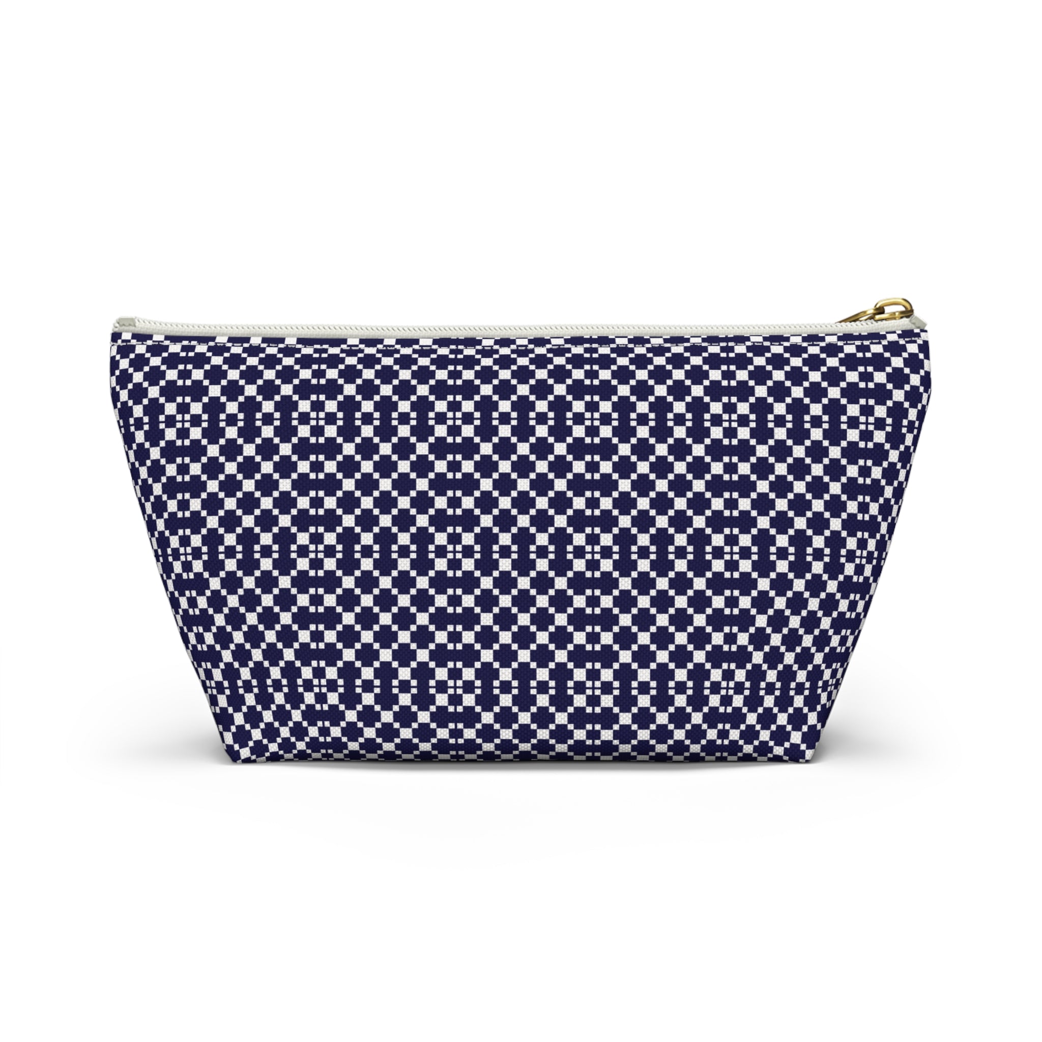 Navy Patterned Accessory Pouch, Makeup Bag, Toiletry Organizer, Gift for Her, Travel Essentials, Stylish Storage