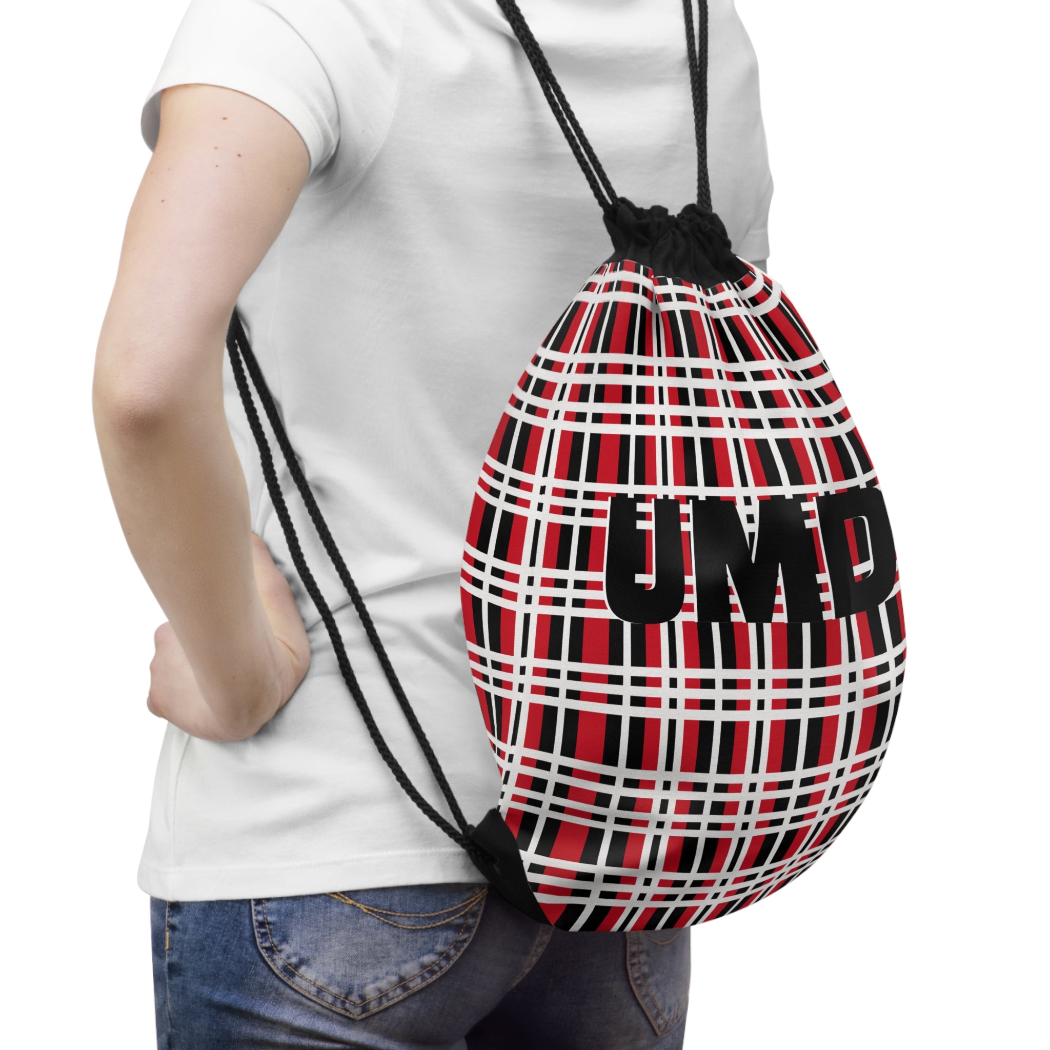 Plaid Drawstring Bag - Stylish Gym Sack, School Backpack, Cute Tote, Gift for Students, Trendy Travel Accessory