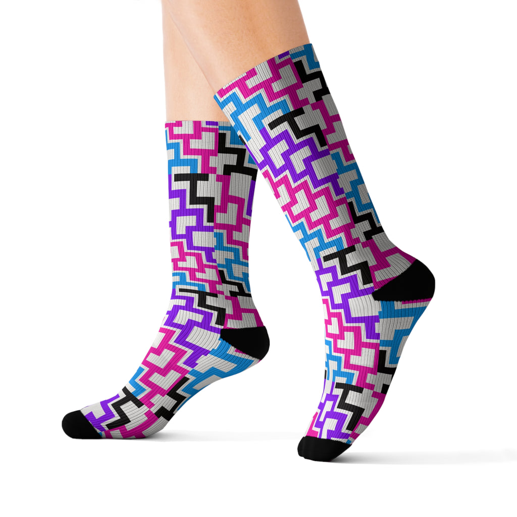 Vibrant Patterned Socks, Colorful Socks, Fun Fashion Socks, Unique Gift for Her, Casual Wear, Festival Accessories