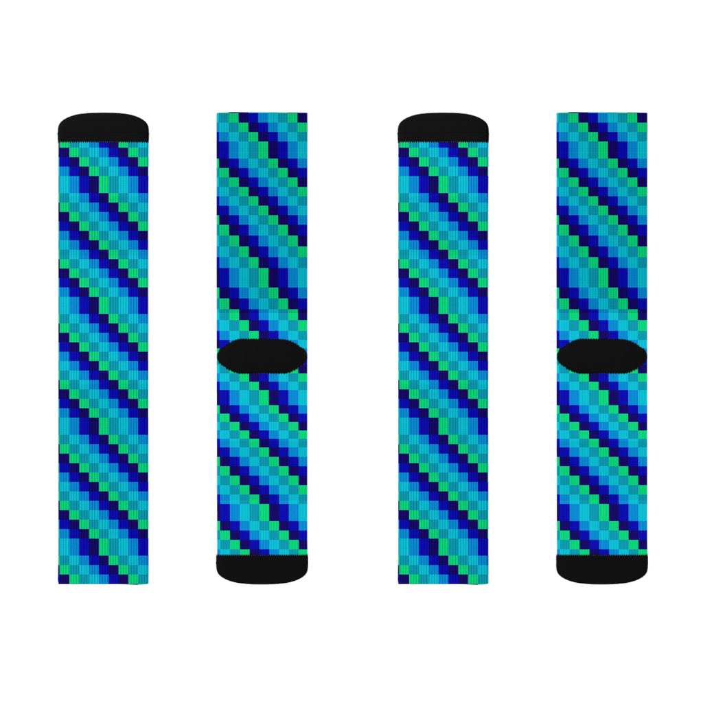 Colorful Geometric Sublimation Socks, Comfortable Fashionable Socks, Unique Gift Socks, Playful Pattern Socks, Cozy Trendy Socks