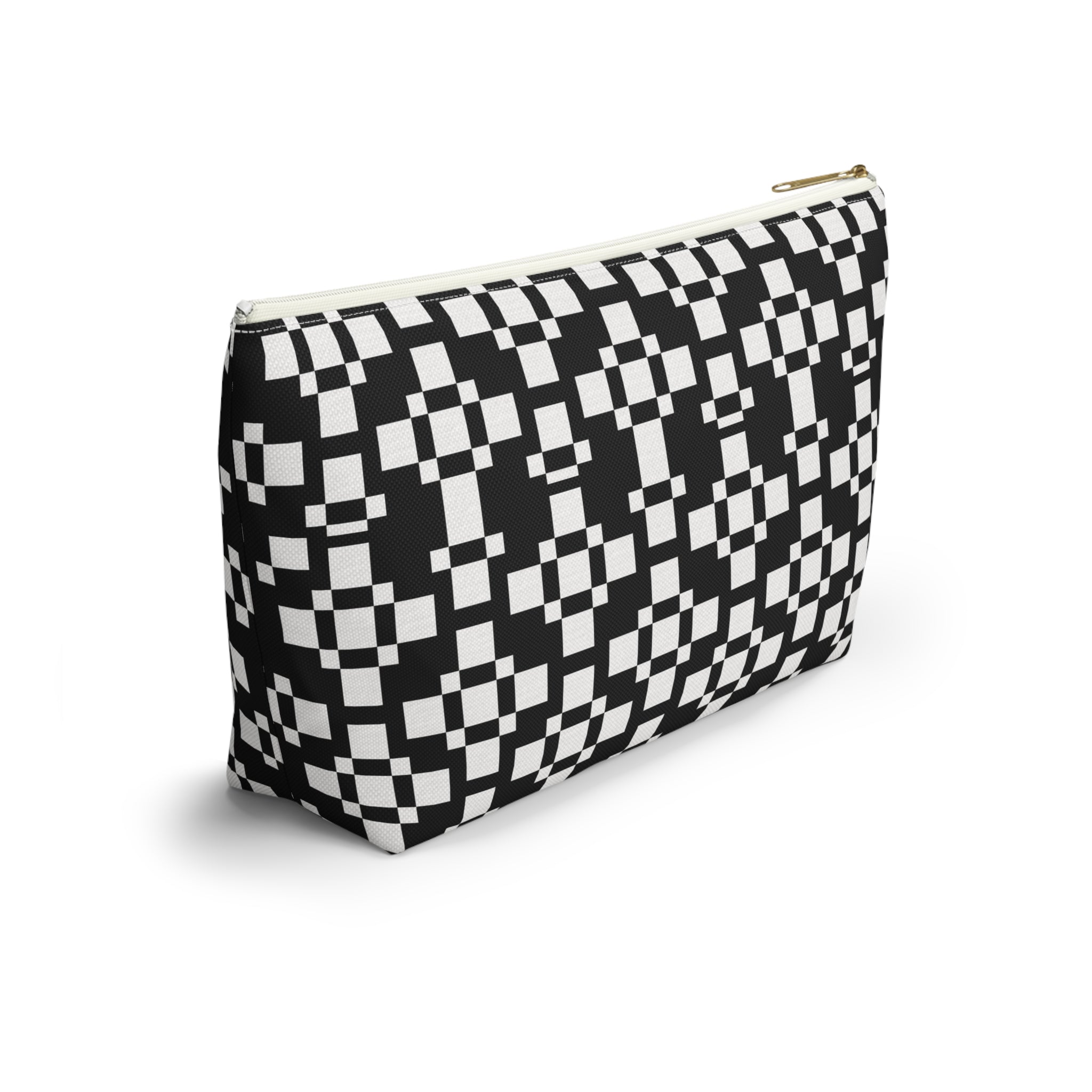 Chic Geometric Accessory Pouch - Minimalist Black and White Makeup Bag, Travel Organizer, Gift for Her, Daily Essentials Case, Stylish [...]
