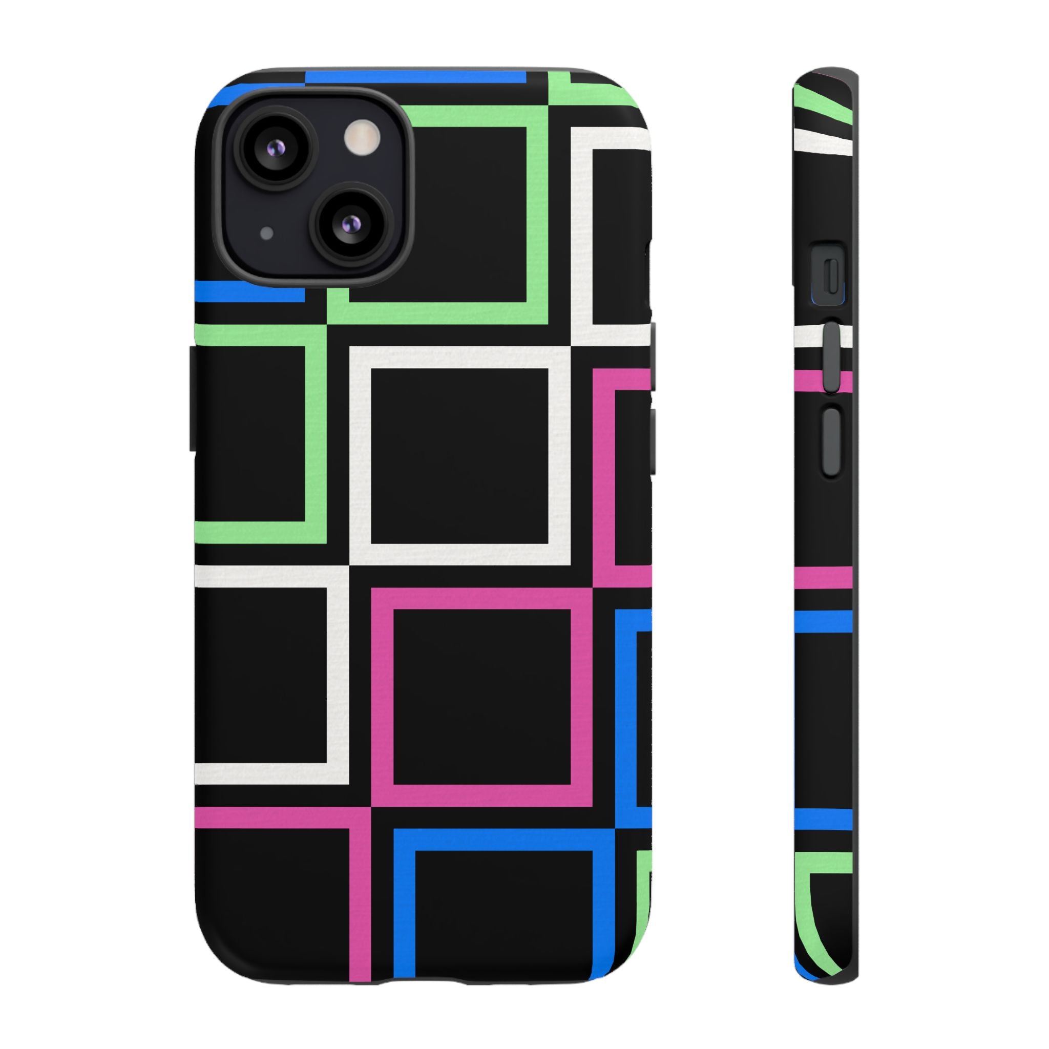 Colorful Geometric Phone Case - Tough Cases, Durable Cover, Stylish Accessory, Gift for Her, Tech Lover
