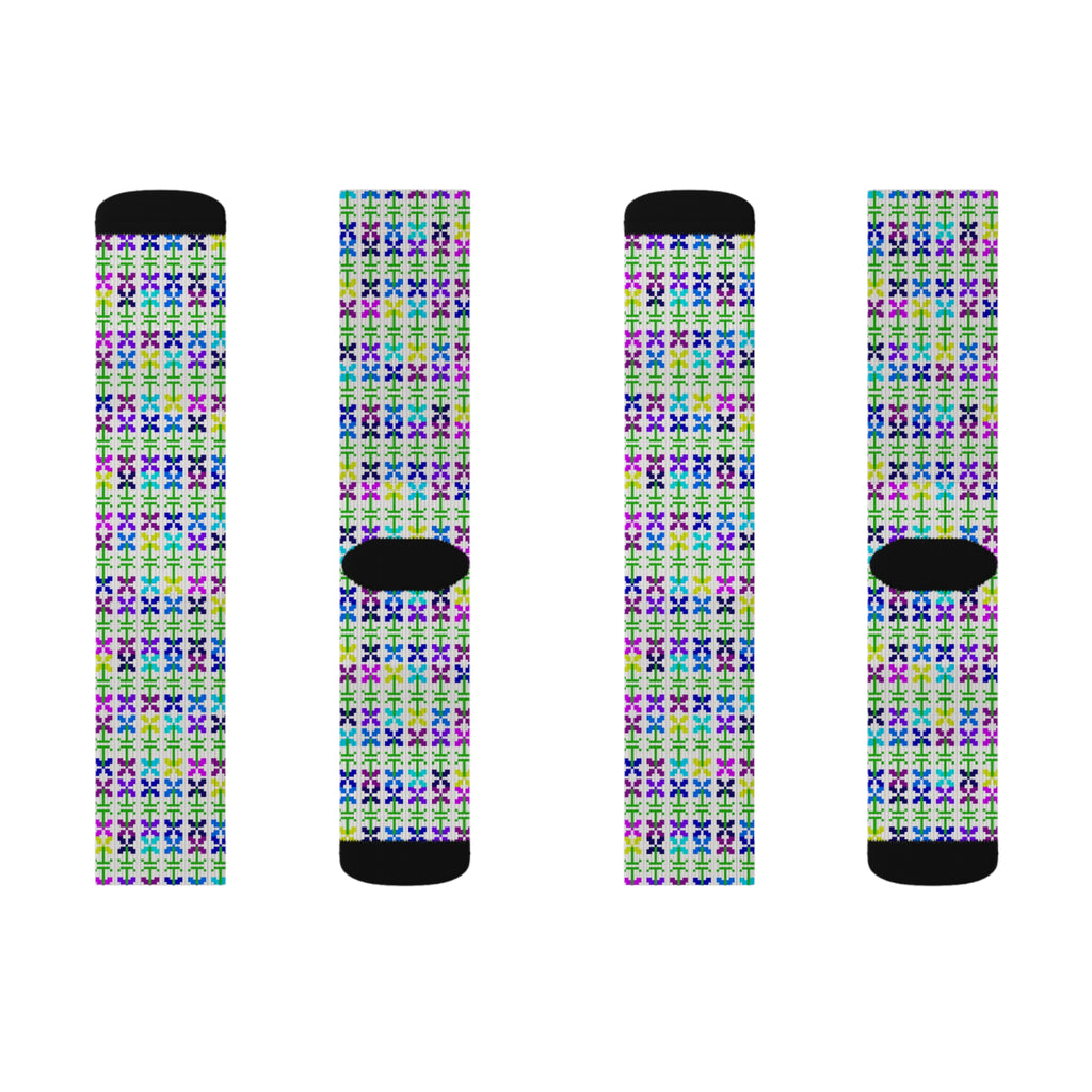 Colorful Patterned Sublimation Socks, Cozy Gift for Her, Fun Accessories, Unique Fashion Statement, Perfect for Birthdays, Everyday Wear