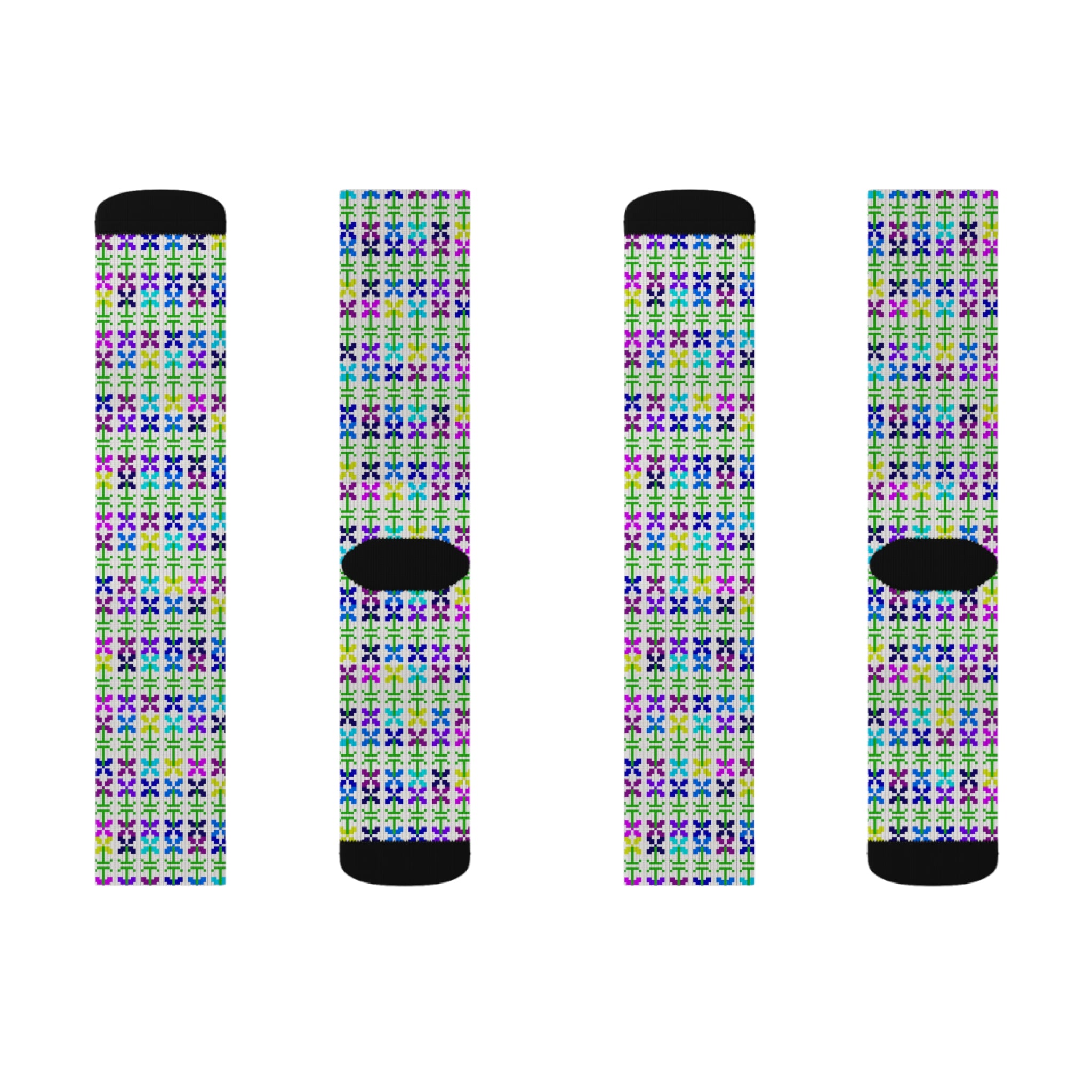 Colorful Patterned Sublimation Socks, Cozy Gift for Her, Fun Accessories, Unique Fashion Statement, Perfect for Birthdays, Everyday Wear