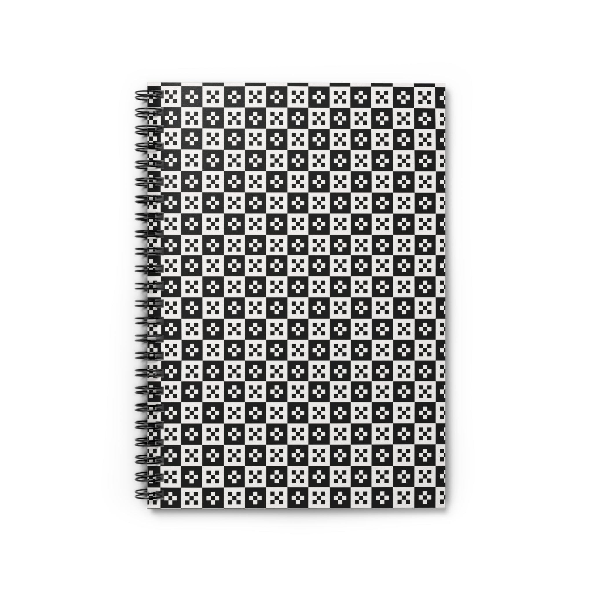 Chic Black & White Spiral Notebook - Stylish Journal for Note-Taking, Gift for Students, Minimalist Office Supplies, Modern Decor, Planner